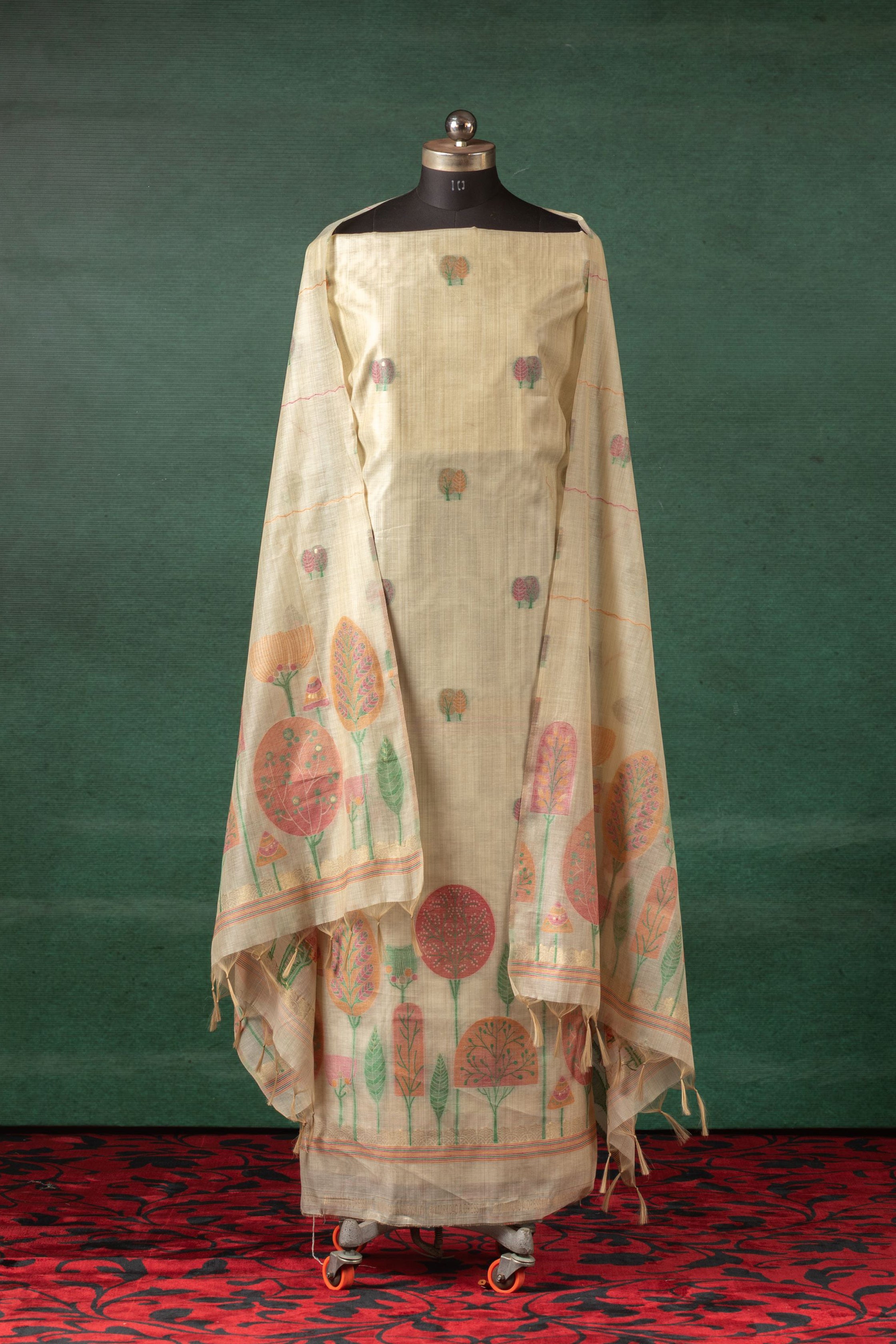Tussar Bloom – Cotton Suit Piece
