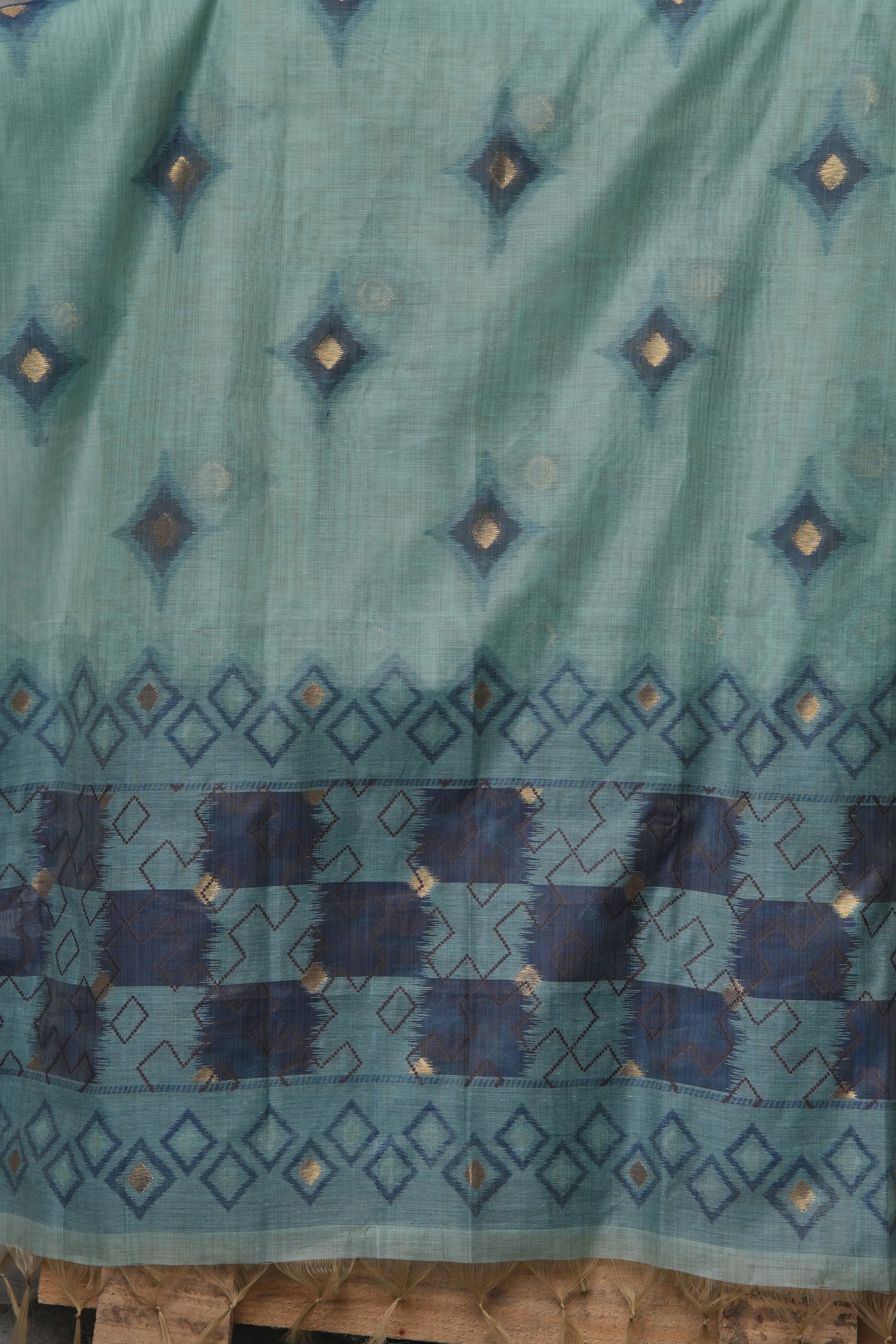 Aqua Mosaic - Mul Chanderi Suit Piece