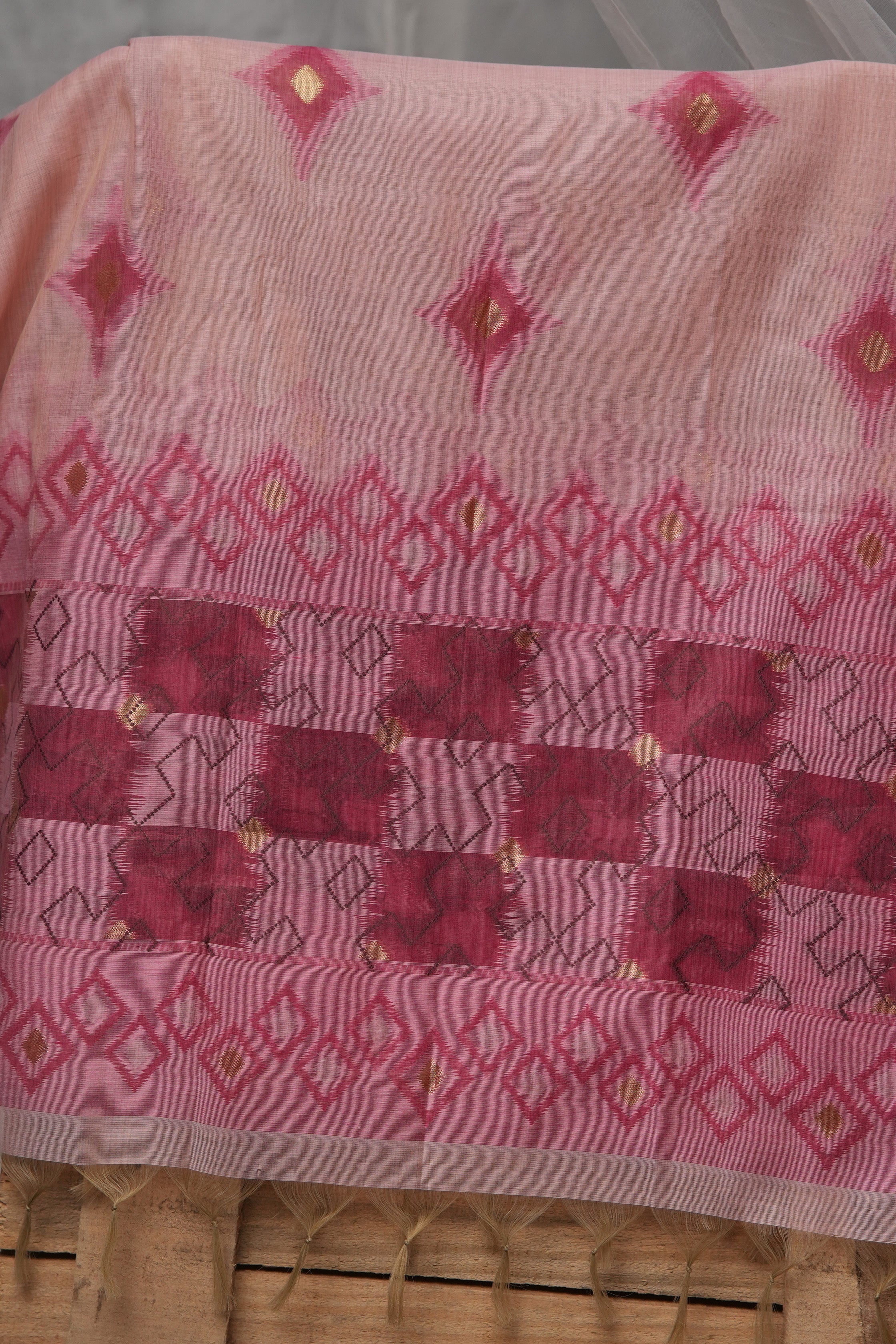 Rosy Plaid - Mul Chanderi Suit Piece