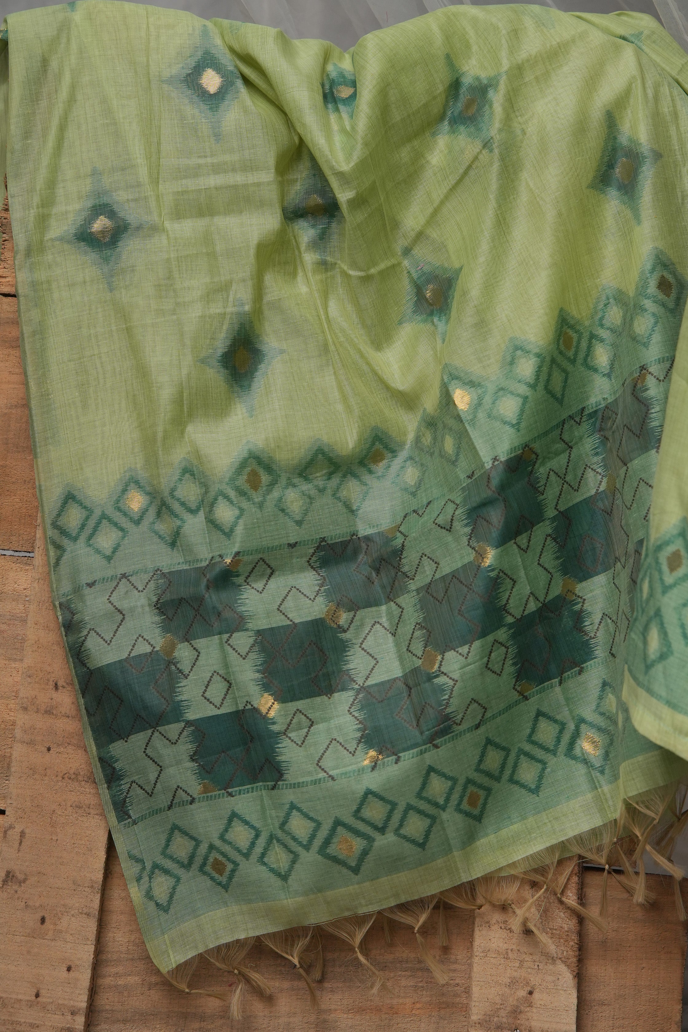 Emerald Geometry - Mul Chanderi Suit Piece