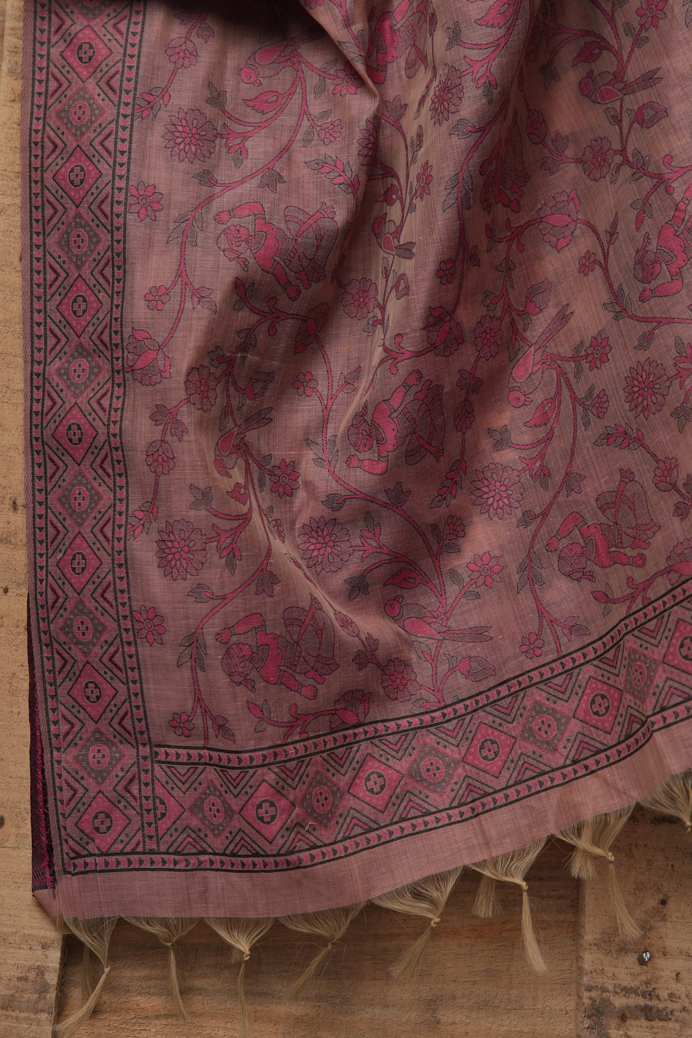 Peony Ornament - Mul Chanderi Suit Piece
