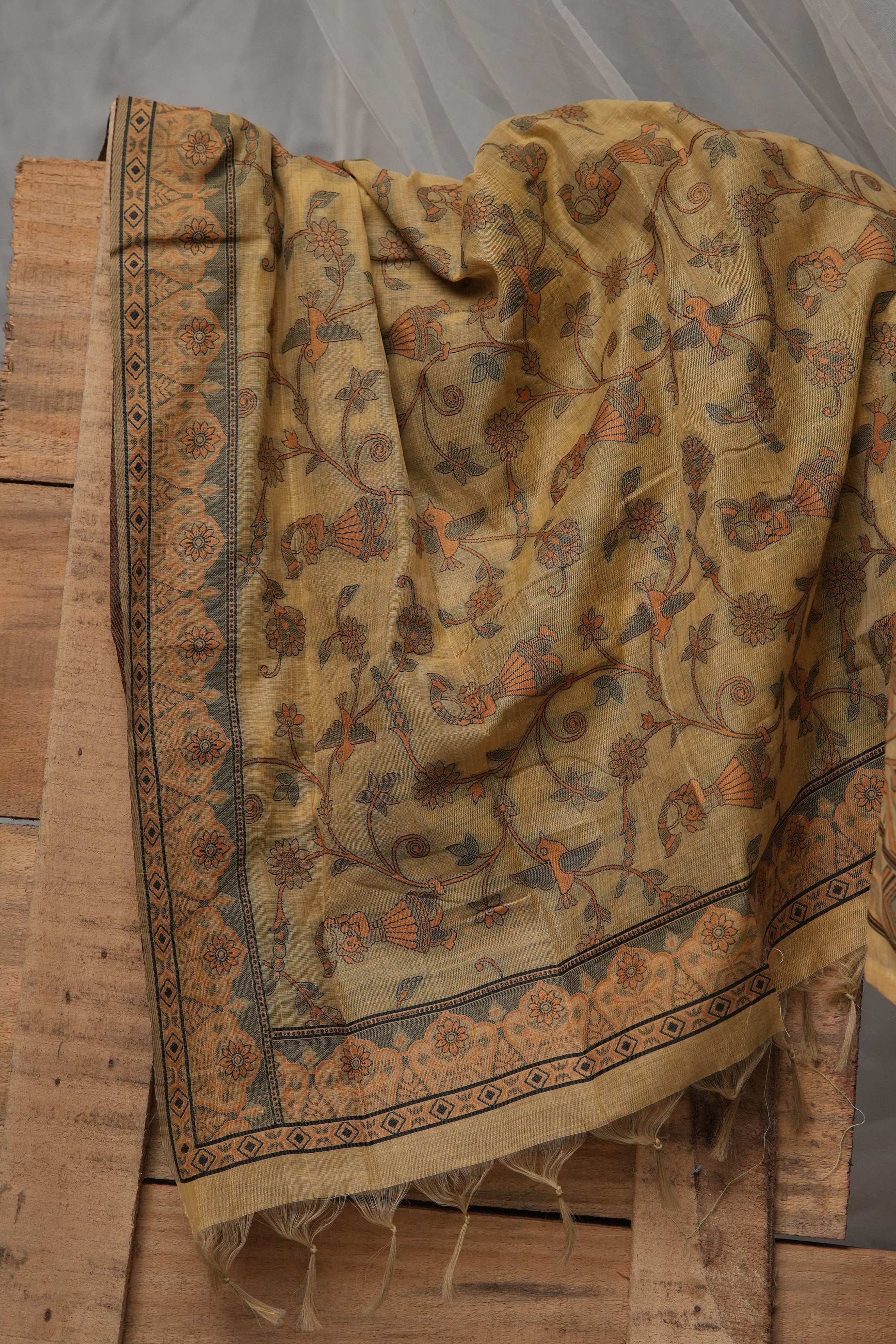 Citrus Gleam - Mul Chanderi Suit Piece