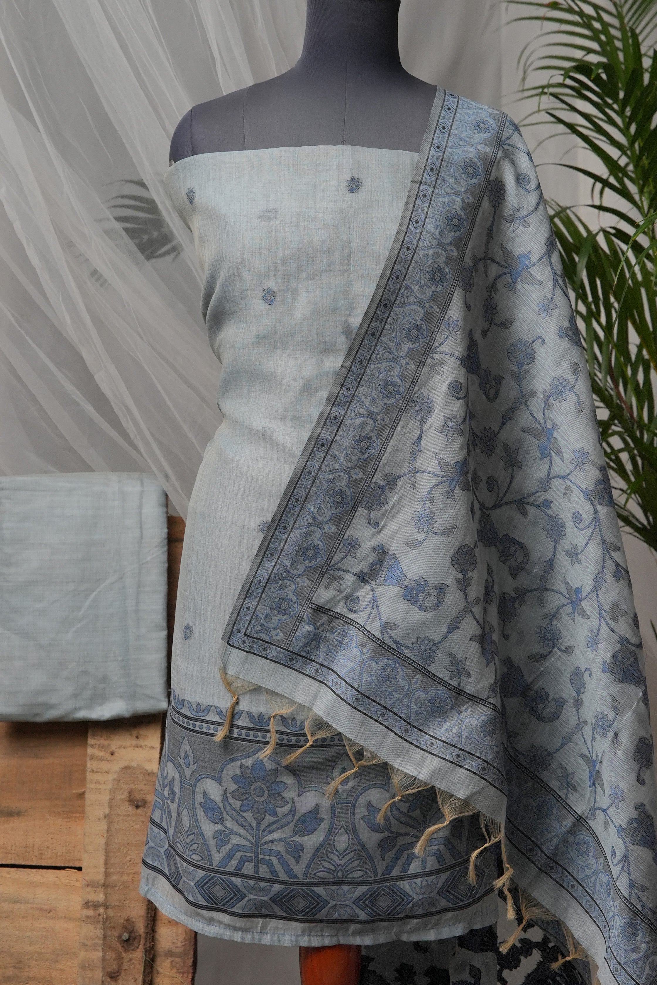 Celestial Hue - Mul Chanderi Suit Piece