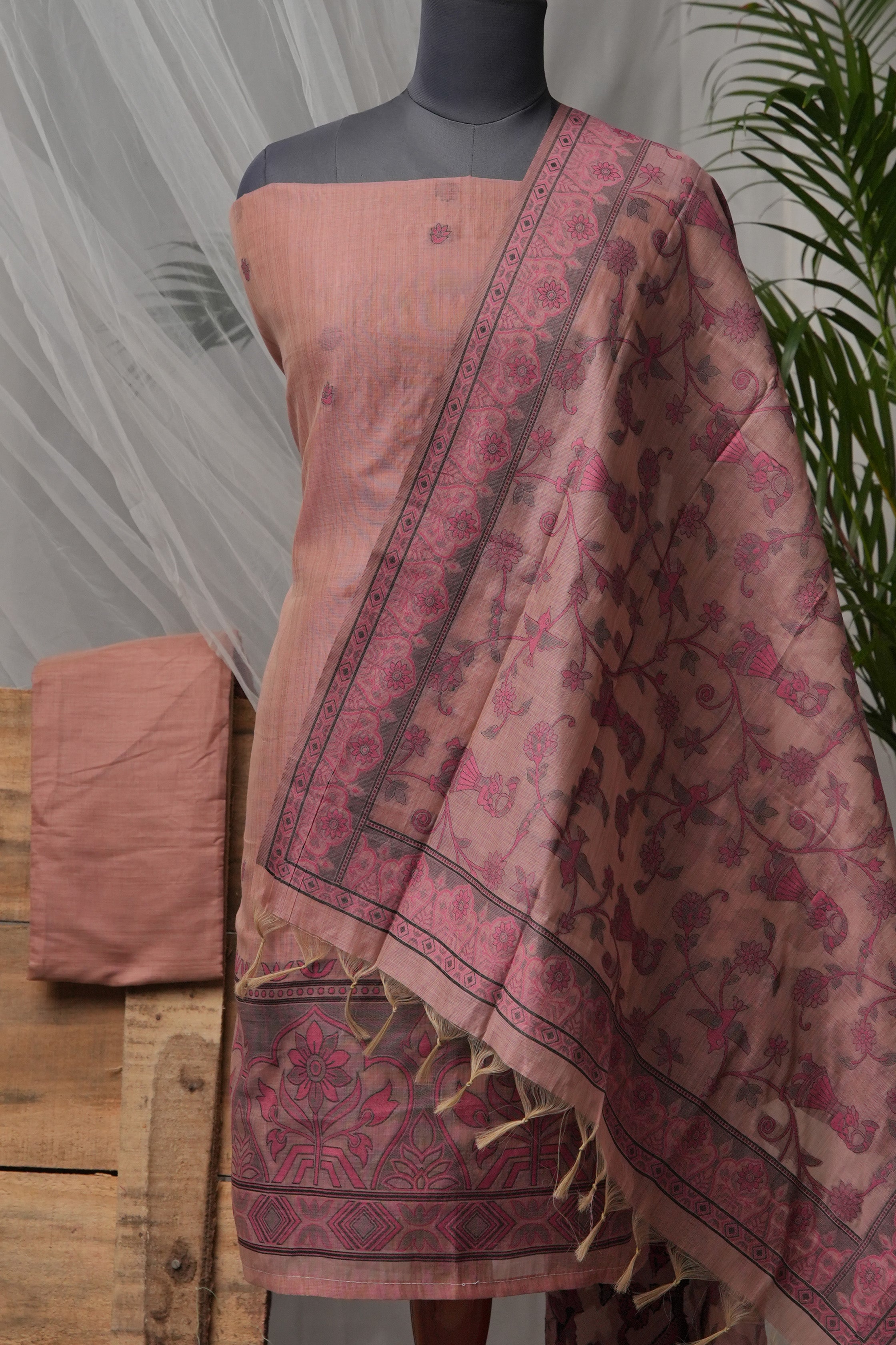 Blush Petal – Mul Chanderi Suit Piece