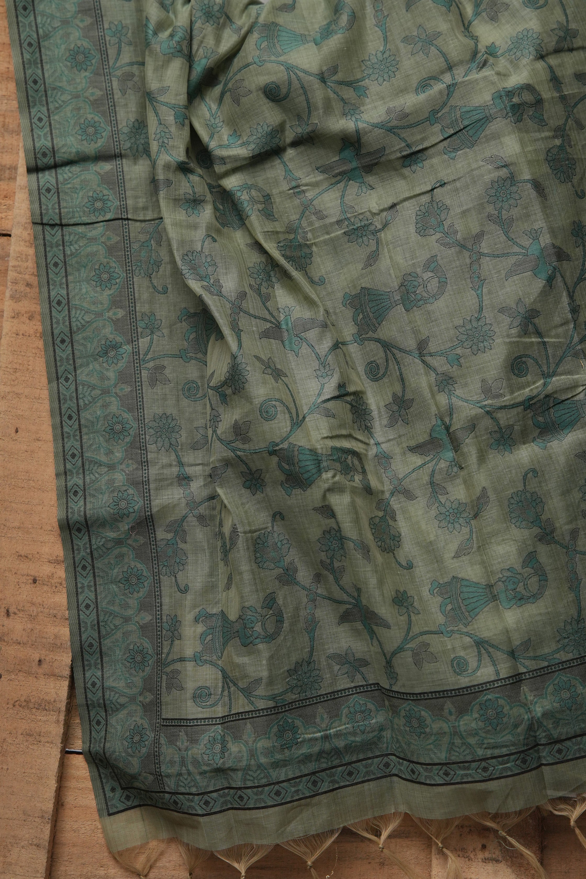 Sage Serenity - Mul Chanderi Suit Piece
