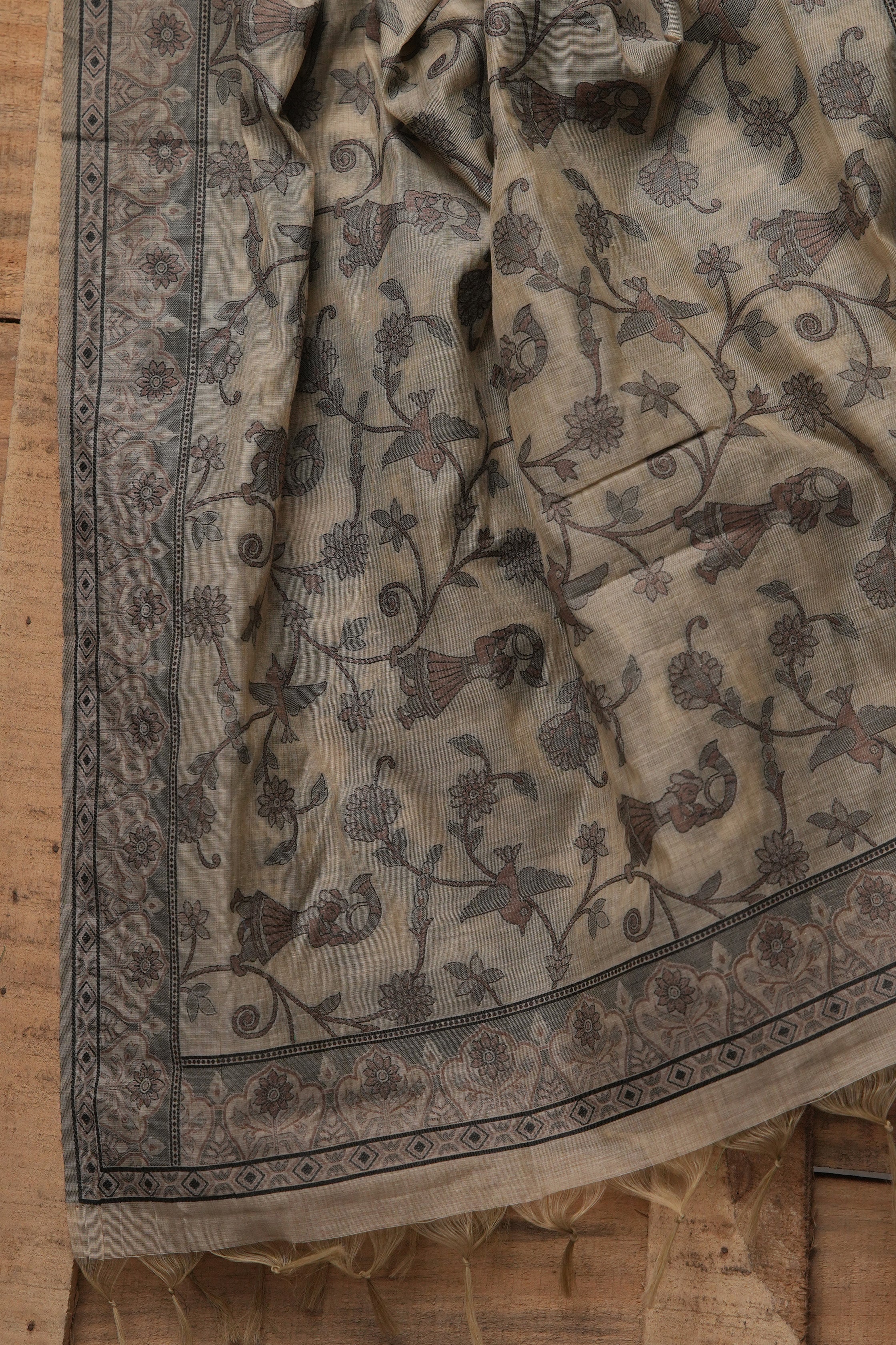 Sandstone Bloom - Mul Chanderi Suit Piece