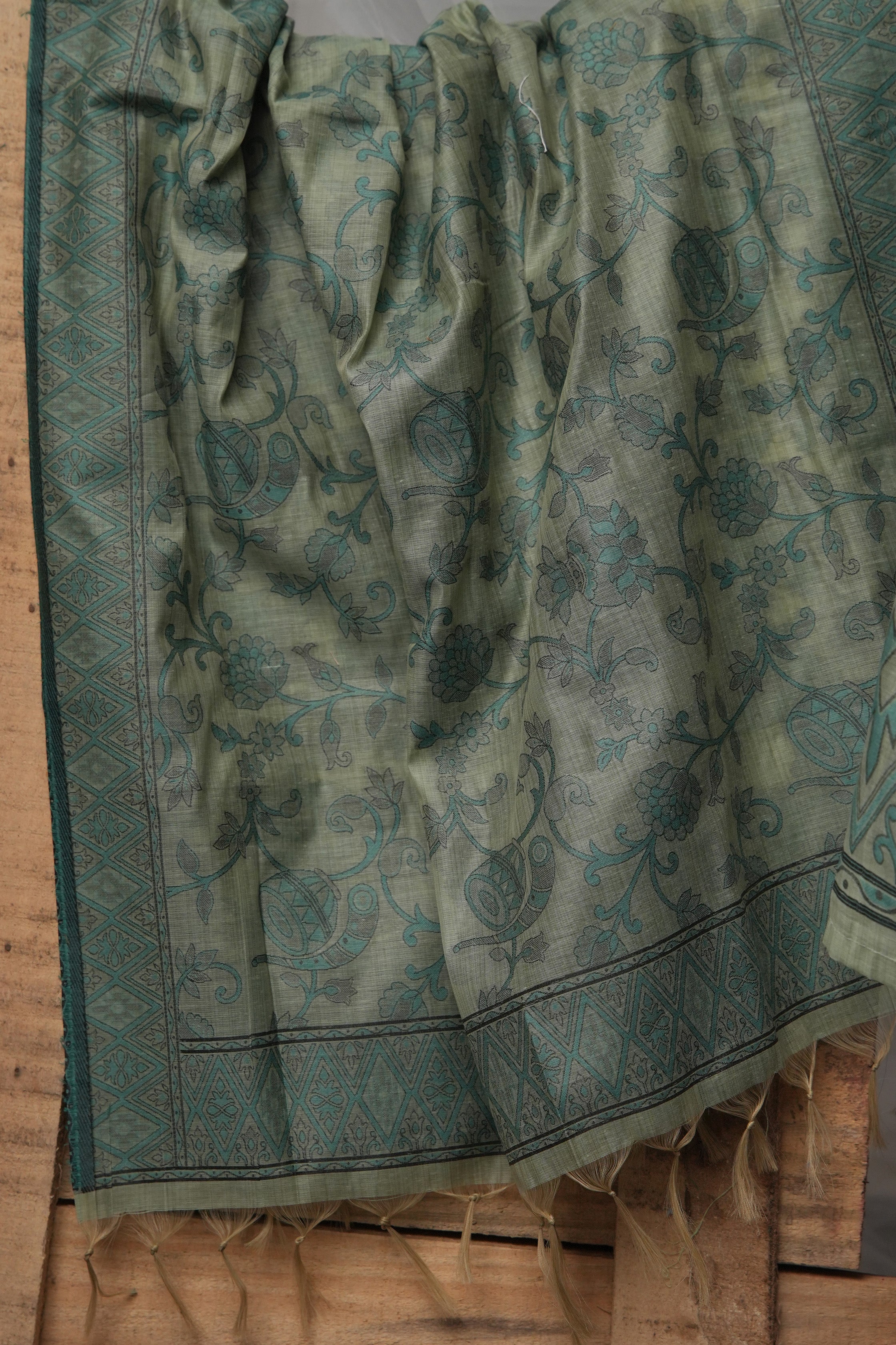 Foliage Hues - Mul Chanderi Suit Piece