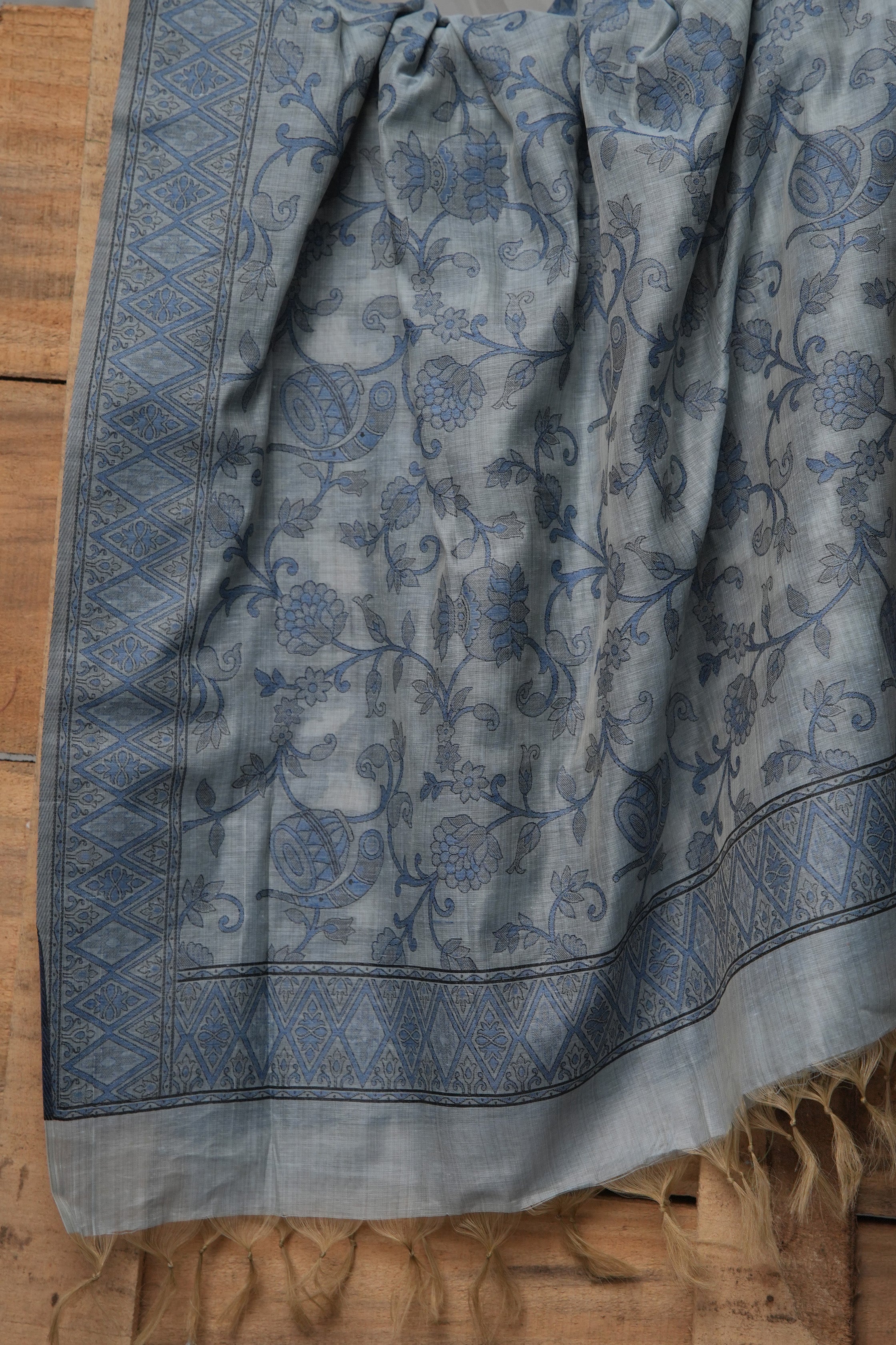 Sky Mist Weave - Mul Chanderi Suit Piece