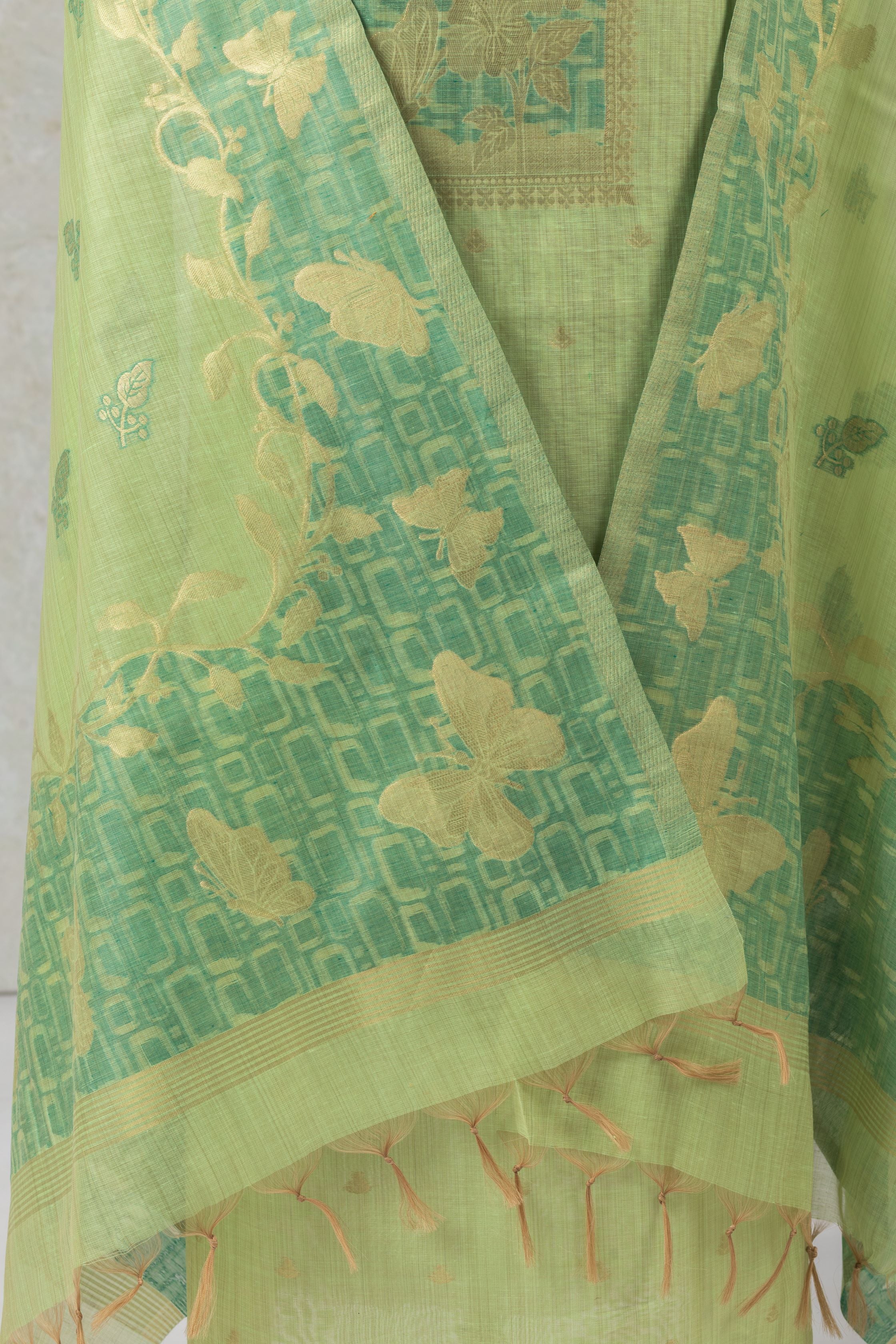 Aqua Grid – Cotton Suit Piece