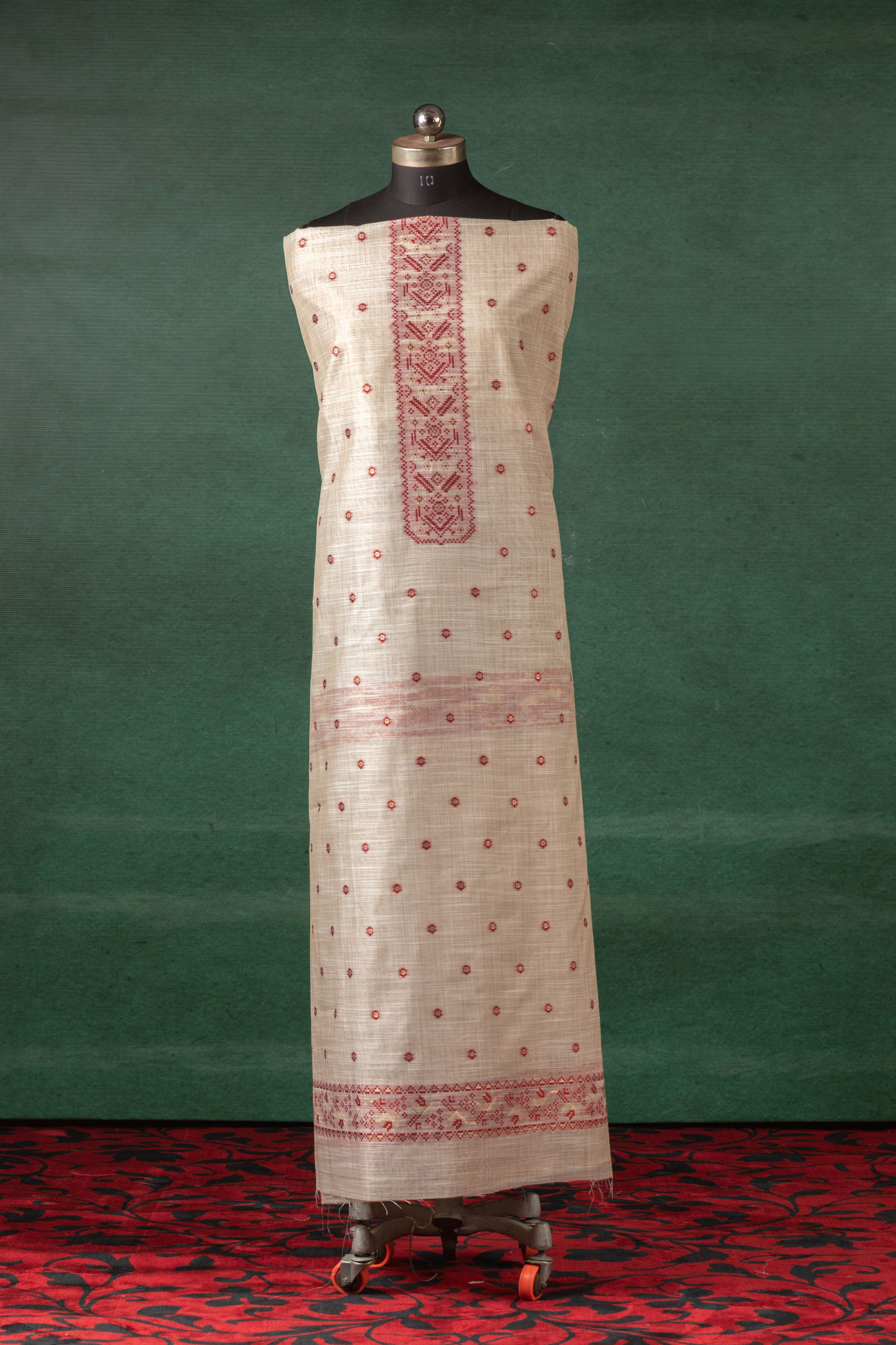 Crimson Dot – Cotton Suit Piece