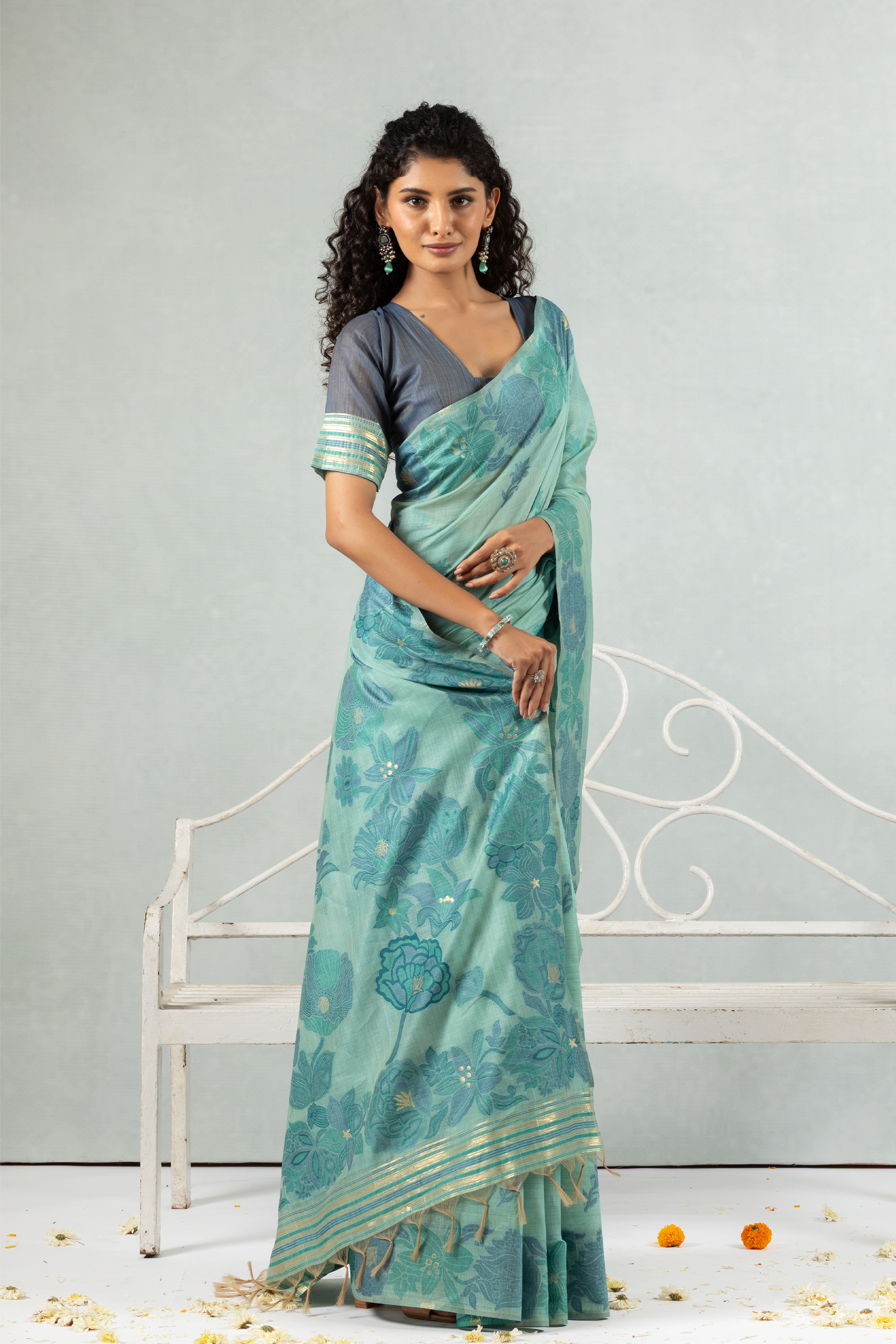 Taarika - The Mint Bloom Saree