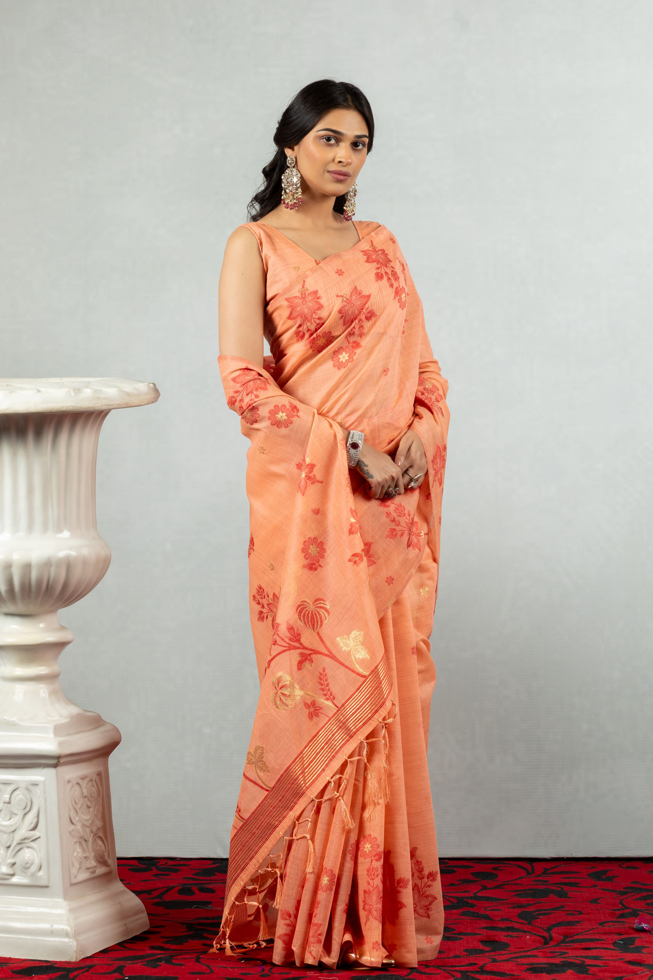Ilaana The Bloomed Canvas Saree