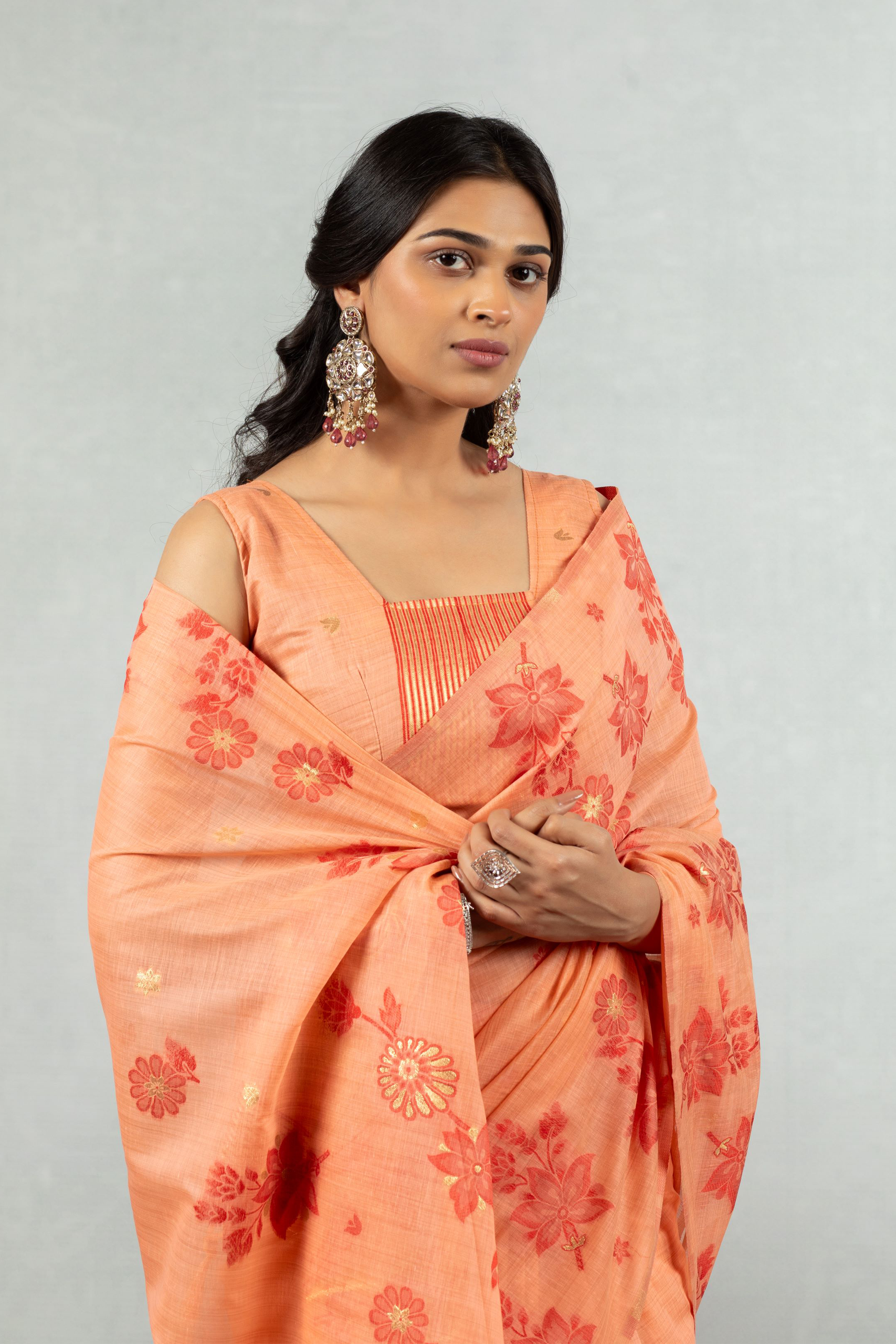 Ilaana The Bloomed Canvas Saree