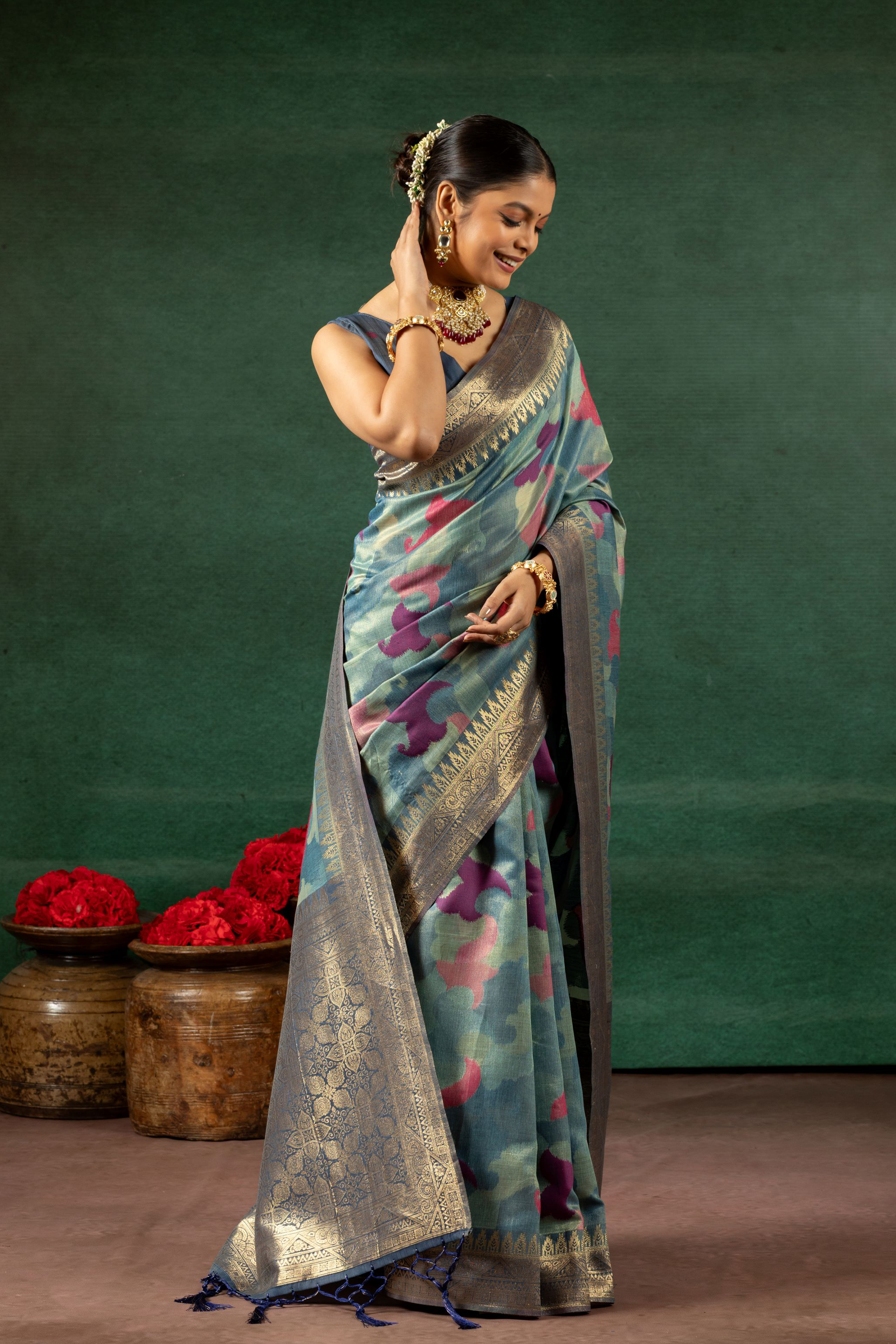 Vaidehi - Whisper of Woven Gold Saree