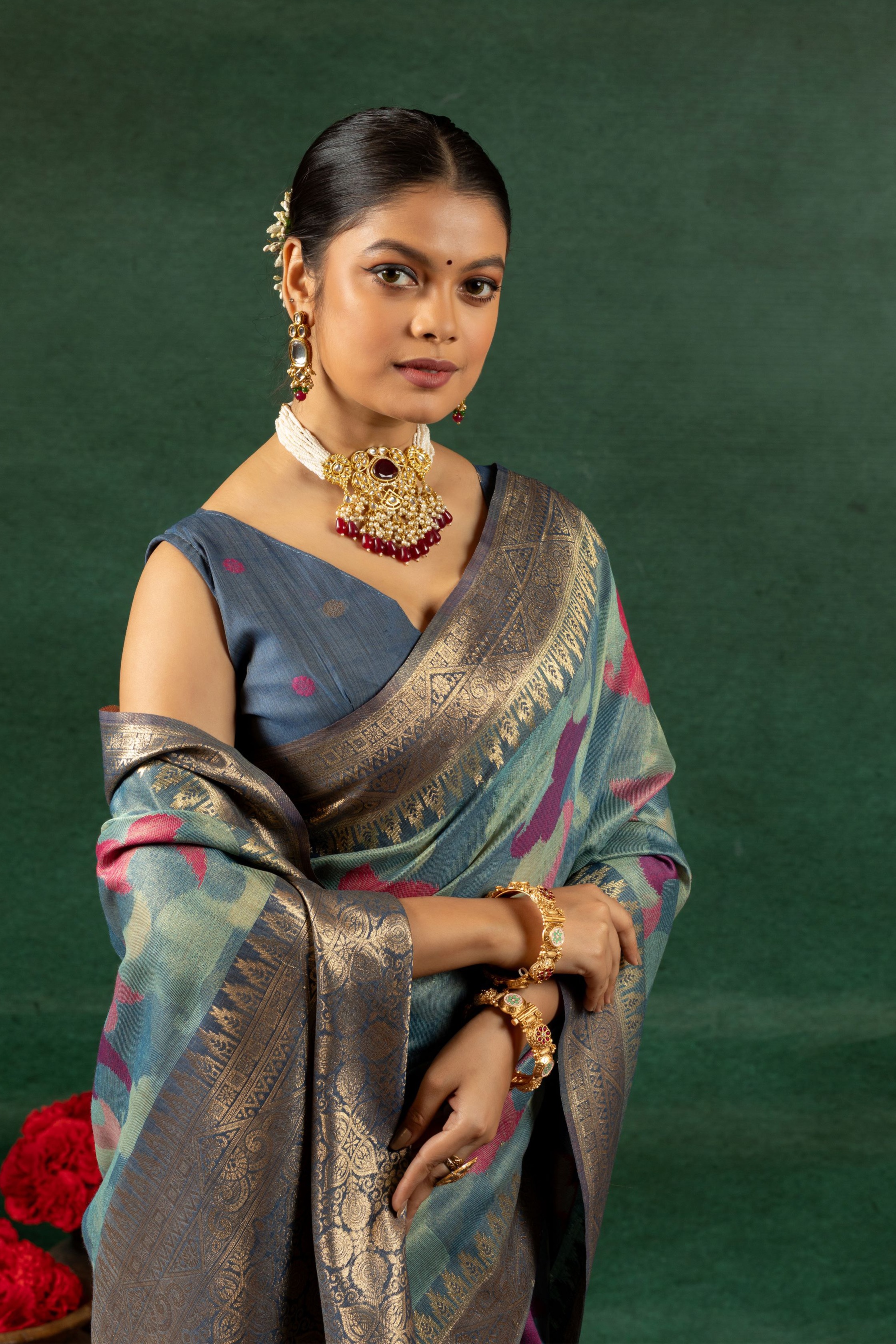 Vaidehi - Whisper of Woven Gold Saree