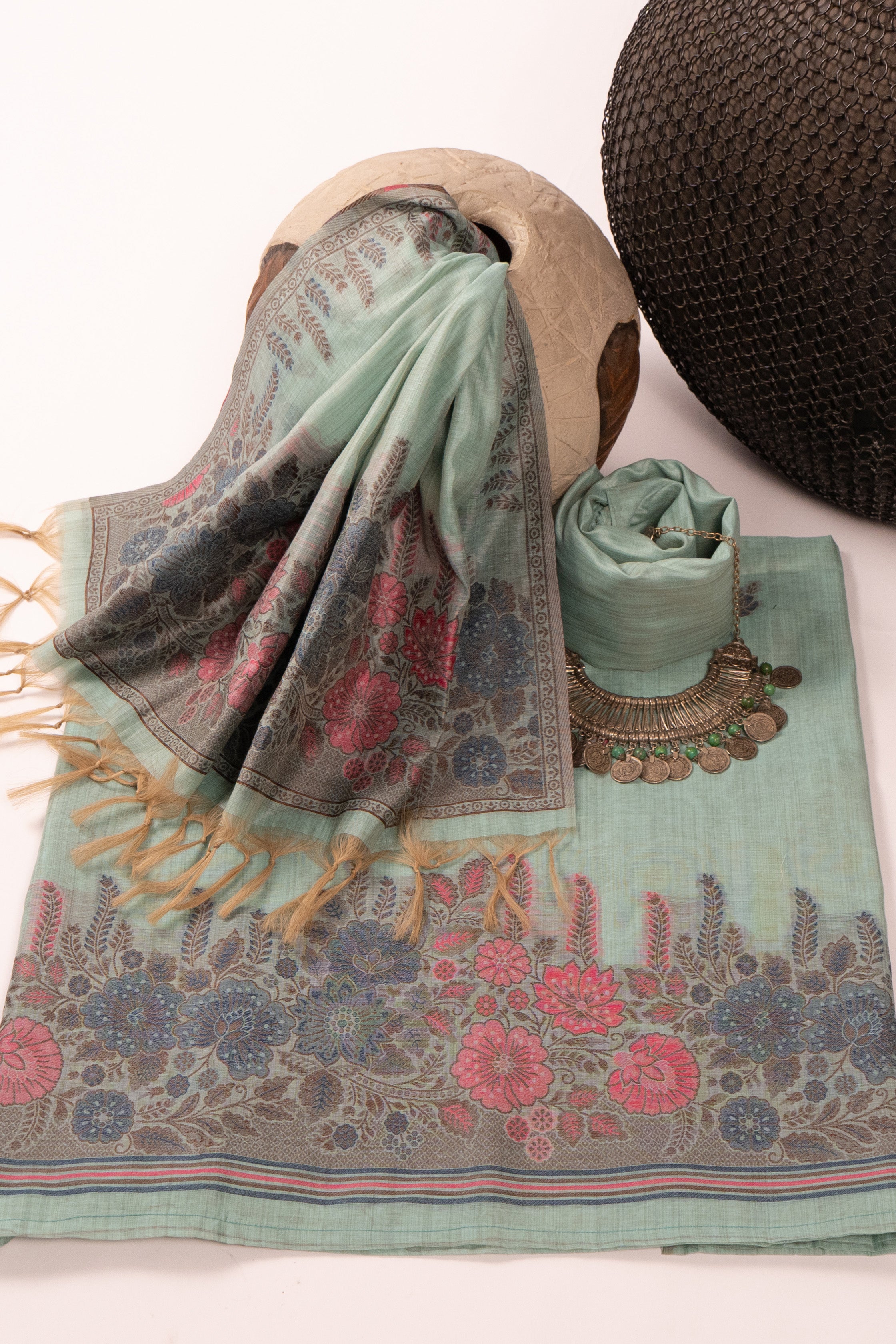 Willow Peace Jamdani Munga Cotton Suit Piece