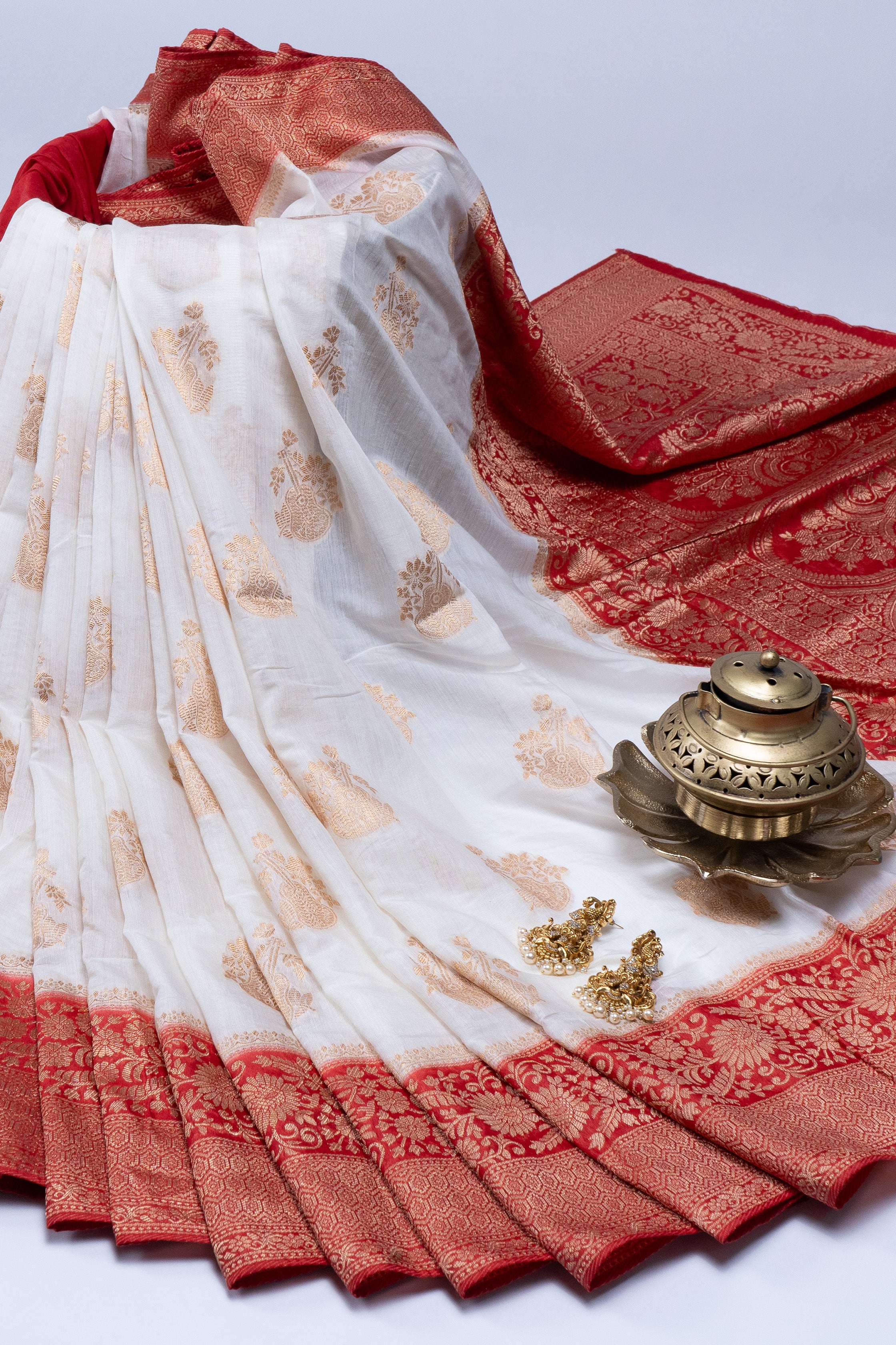 Ambika Pure Chanderi Banarsi Saree