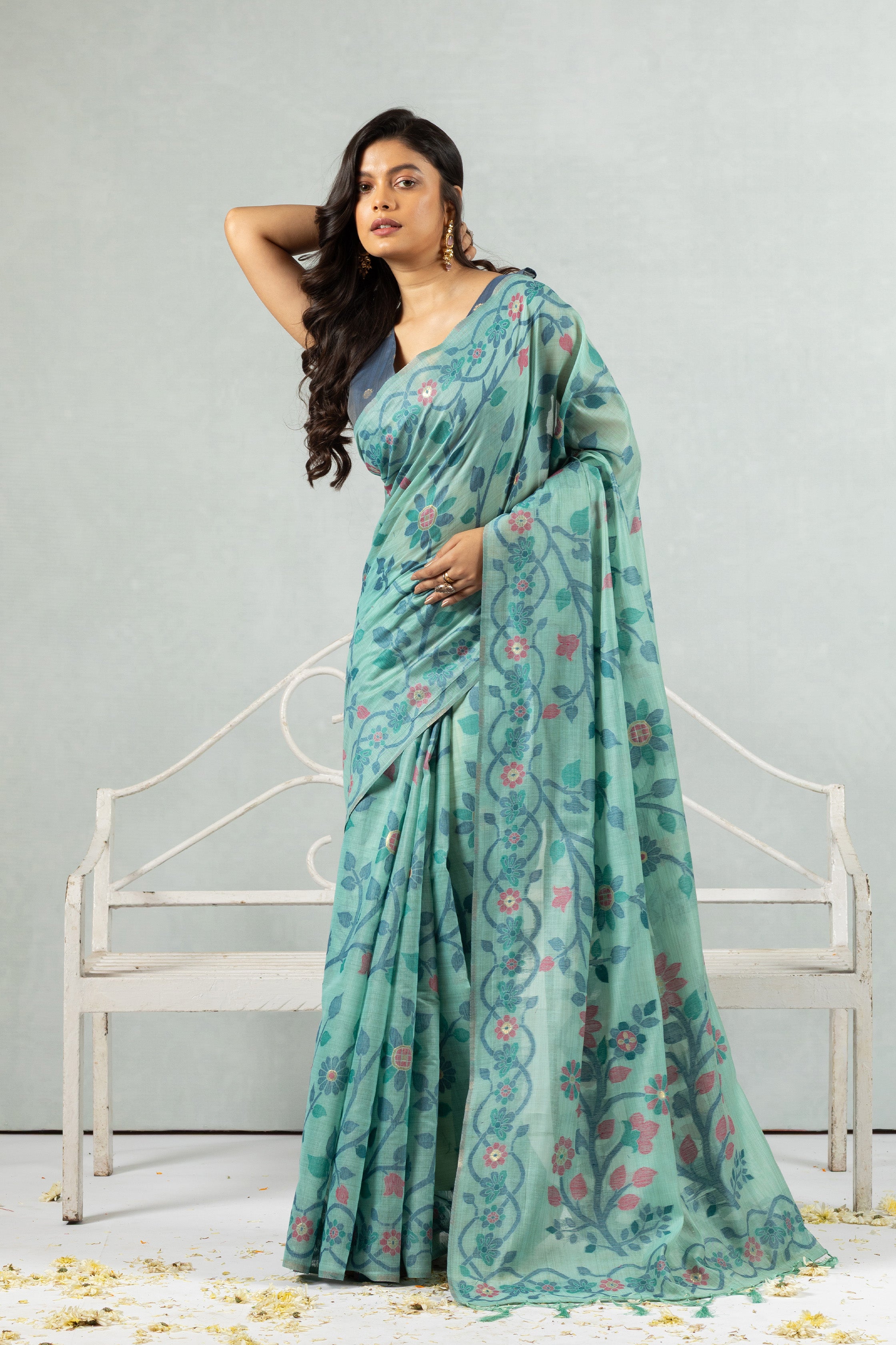 Sharvani Cotton Jamdani Saree