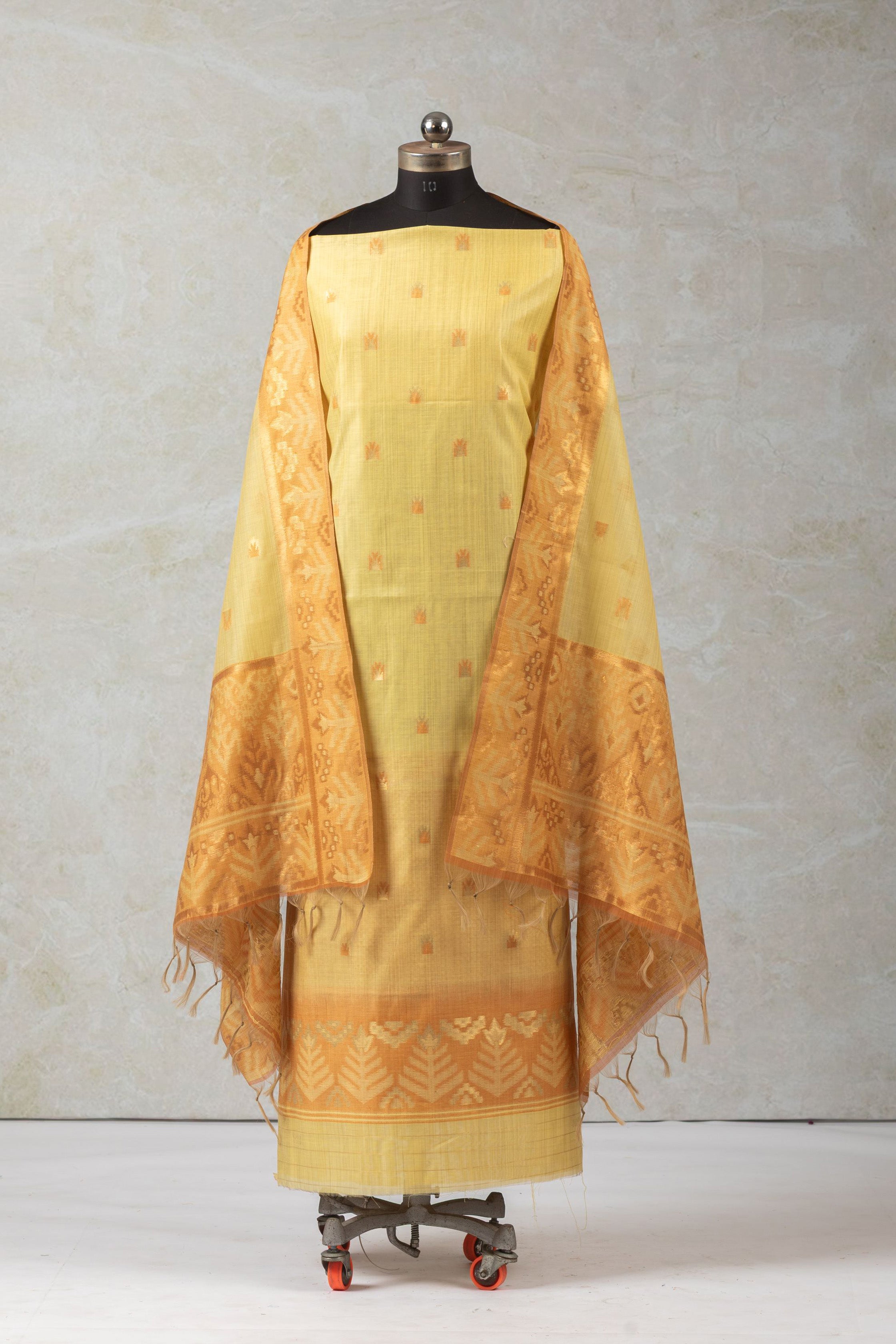 Golden Grain Jamdani Cotton Suit Piece