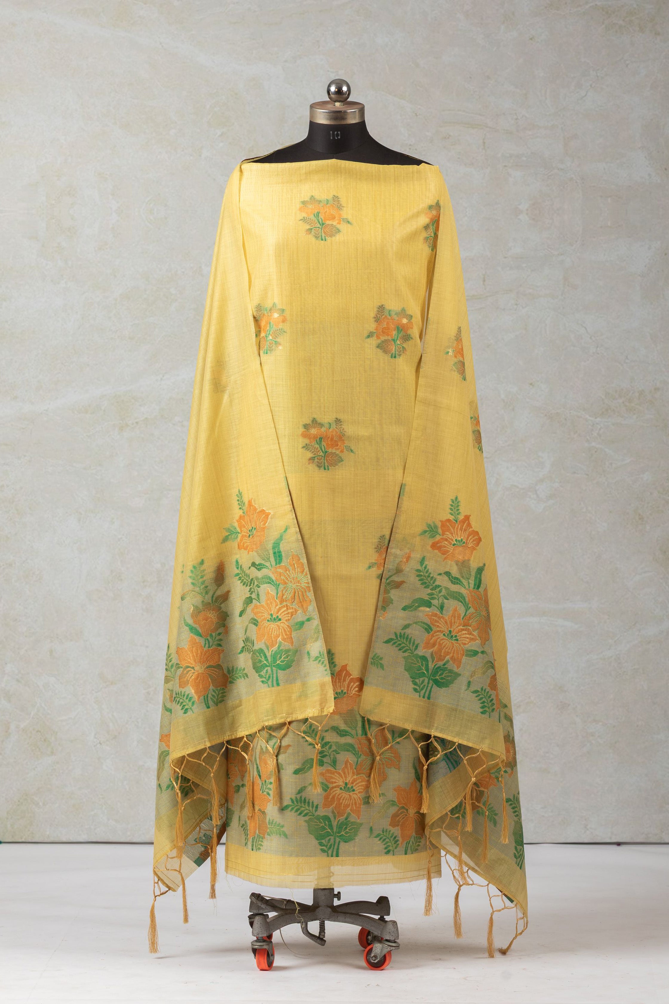 Sunlit Bloom Jamdani Munga Cotton Suit Piece