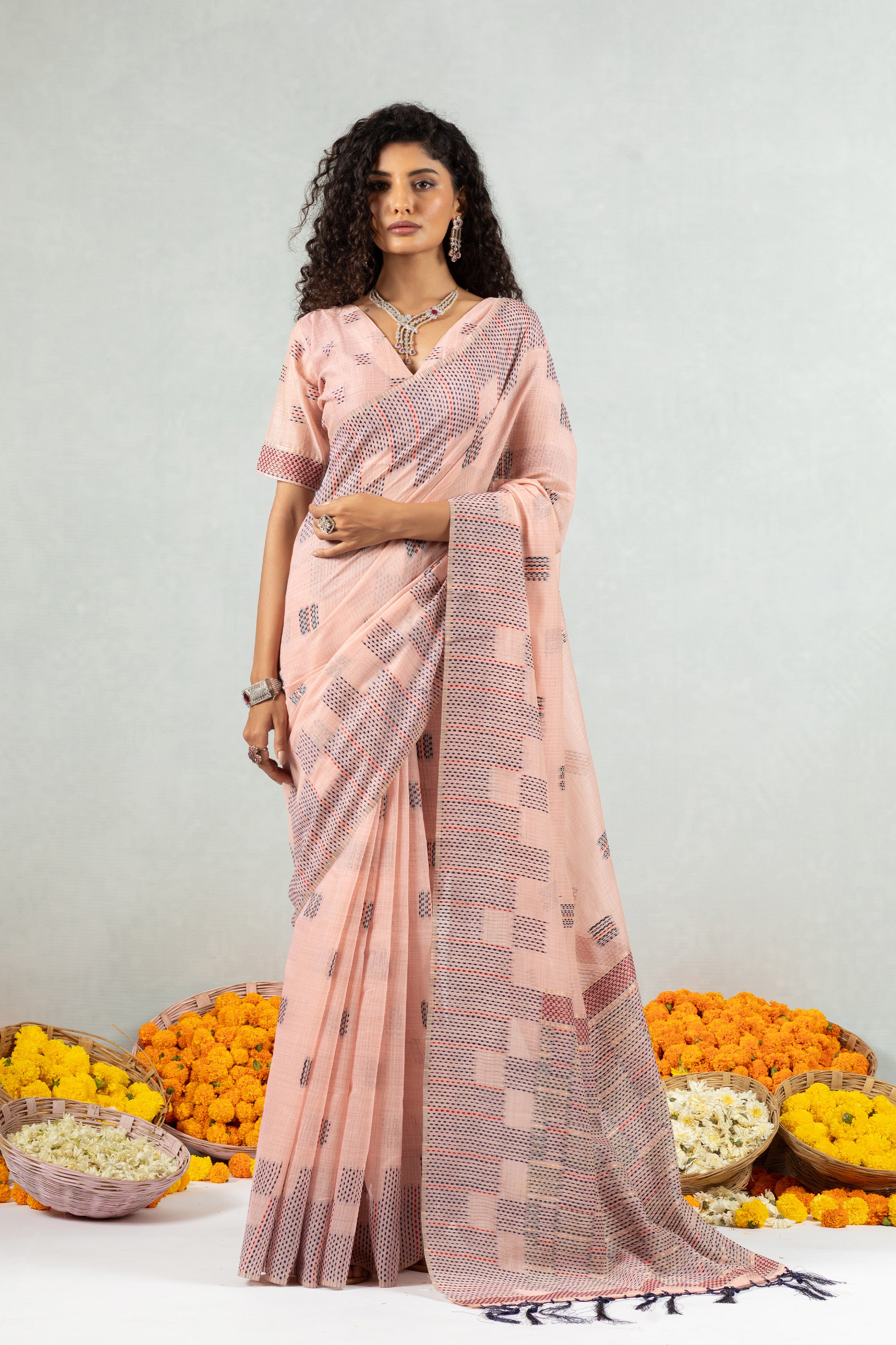 Reya Cotton Katha Saree