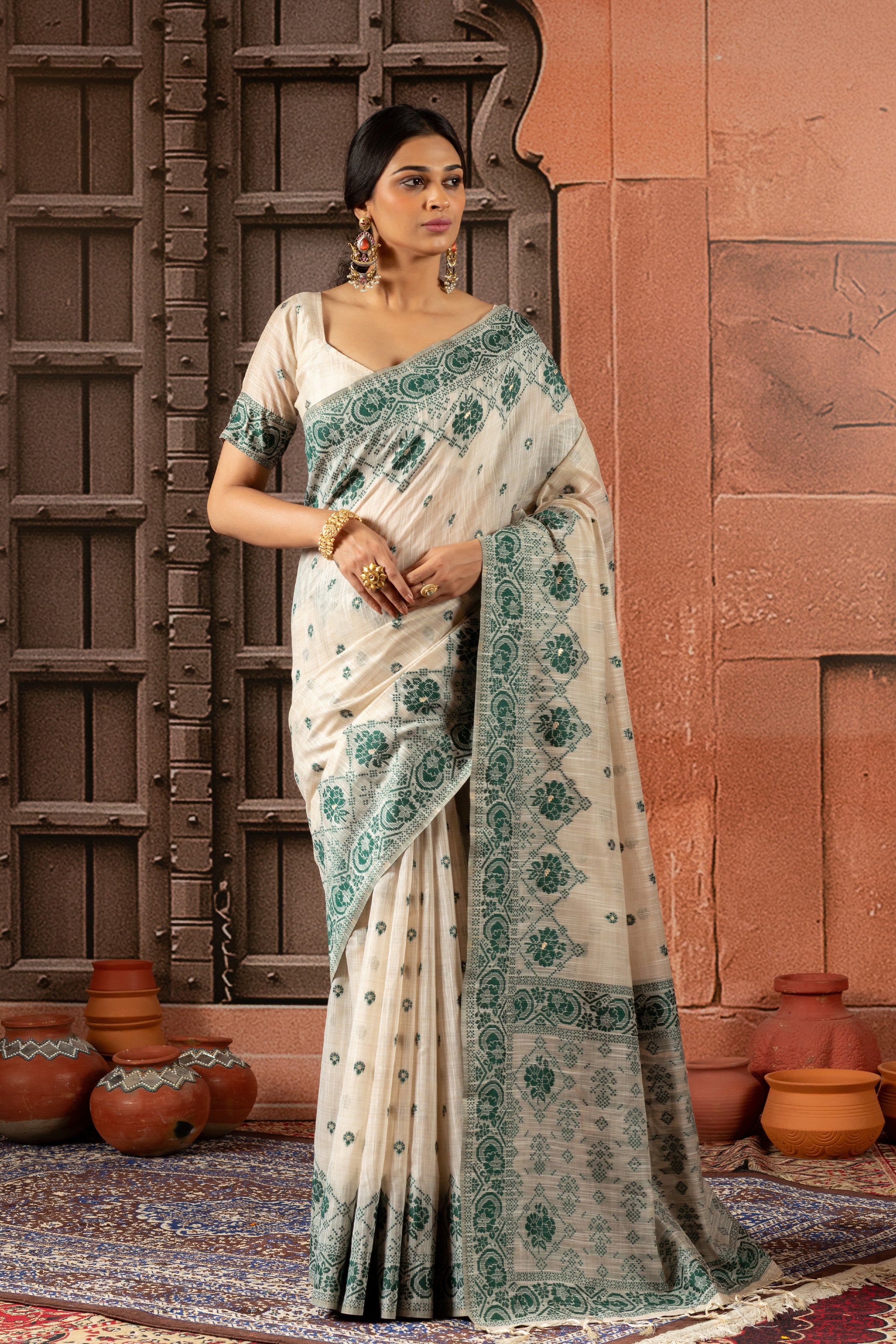 Taara Linen Cotton Saree