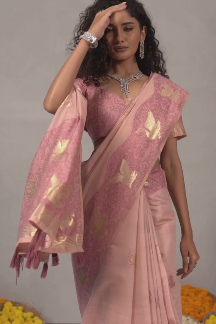 Tishya The Peach Trail Saree