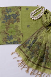 Olive Bloomfield Jamdani Munga Cotton Suit Piece