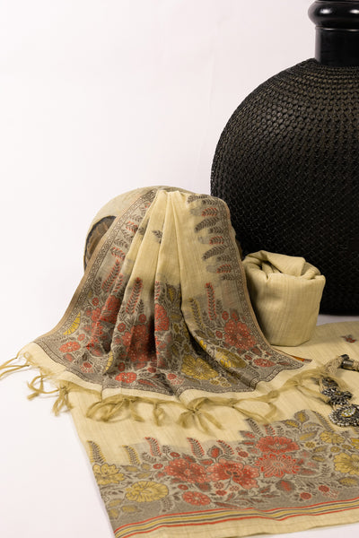 Sand Crest Jamdani Muga Cotton Suit Piece