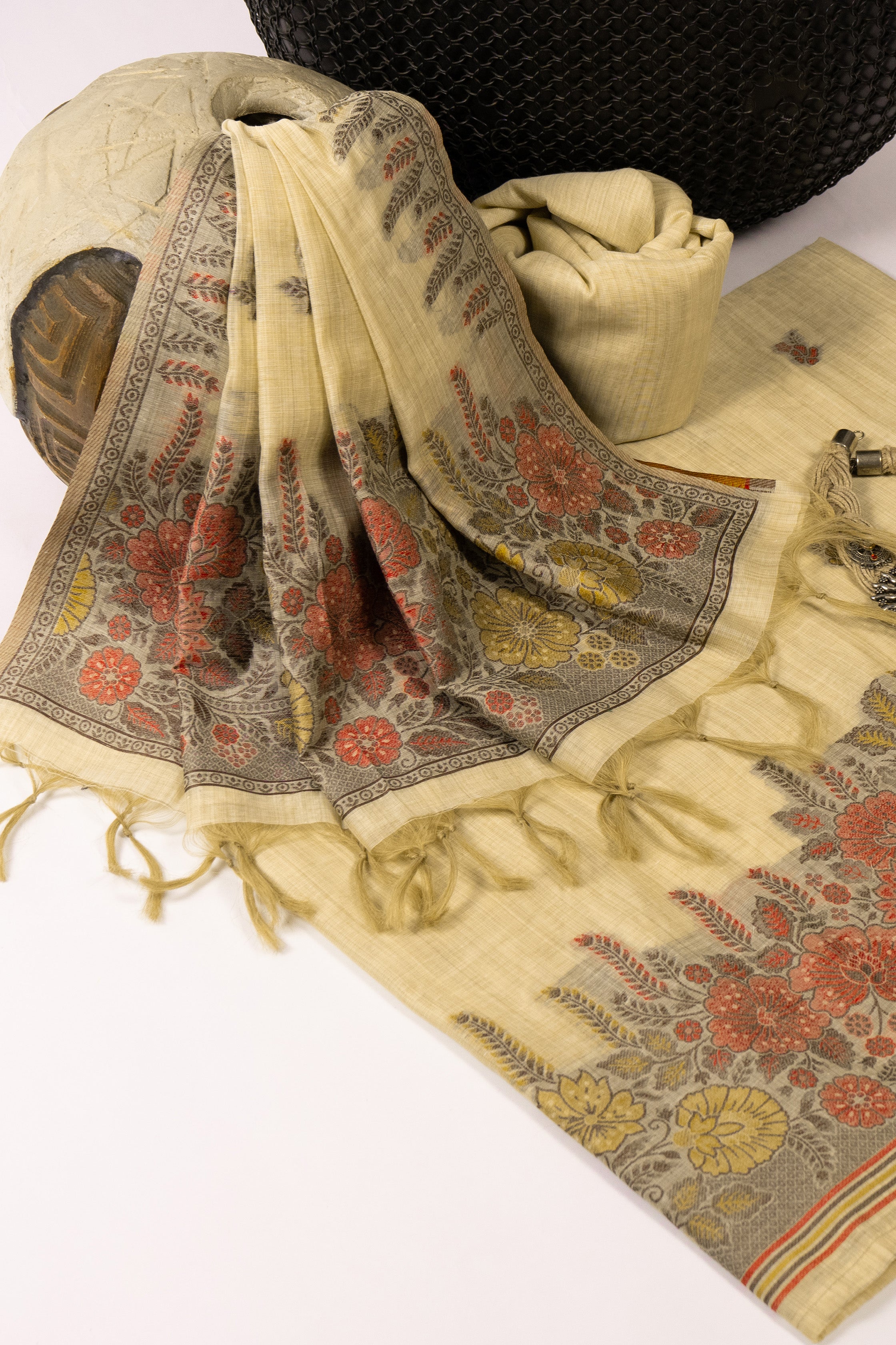 Sand Crest Jamdani Munga Cotton Suit Piece