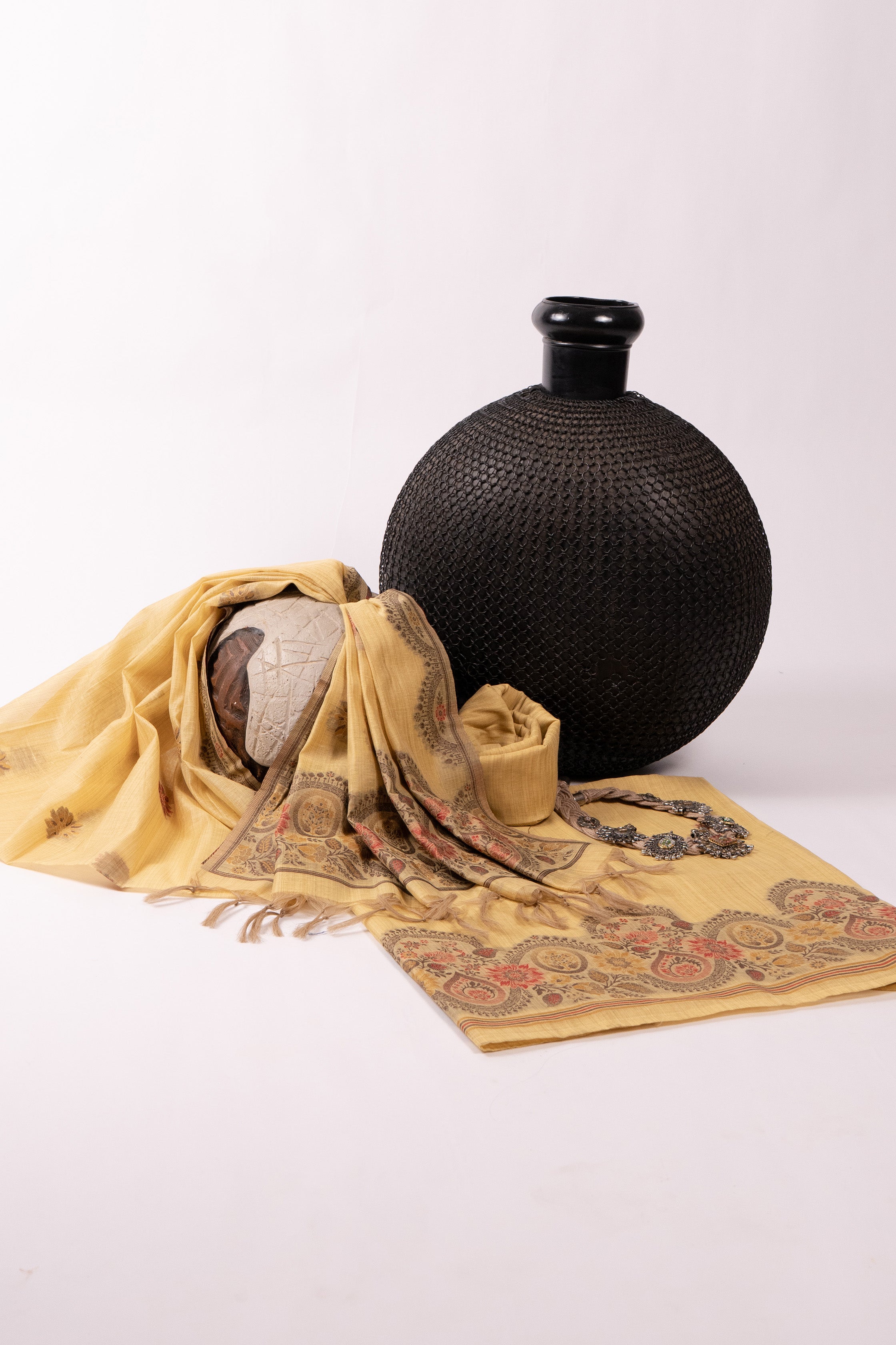 Golden Arc Jamdani Munga Cotton Suit Piece