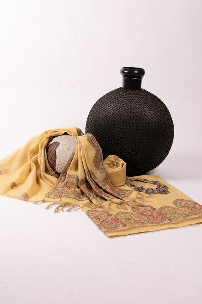 Golden Arc Jamdani Muga Cotton Suit Piece