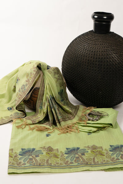 Cedar Line Jamdani Muga Cotton Suit Piece