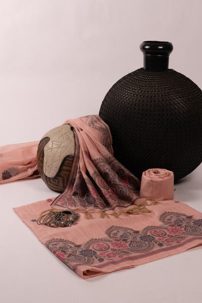 Pastel Raga Jamdani Muga Cotton Suit Piece