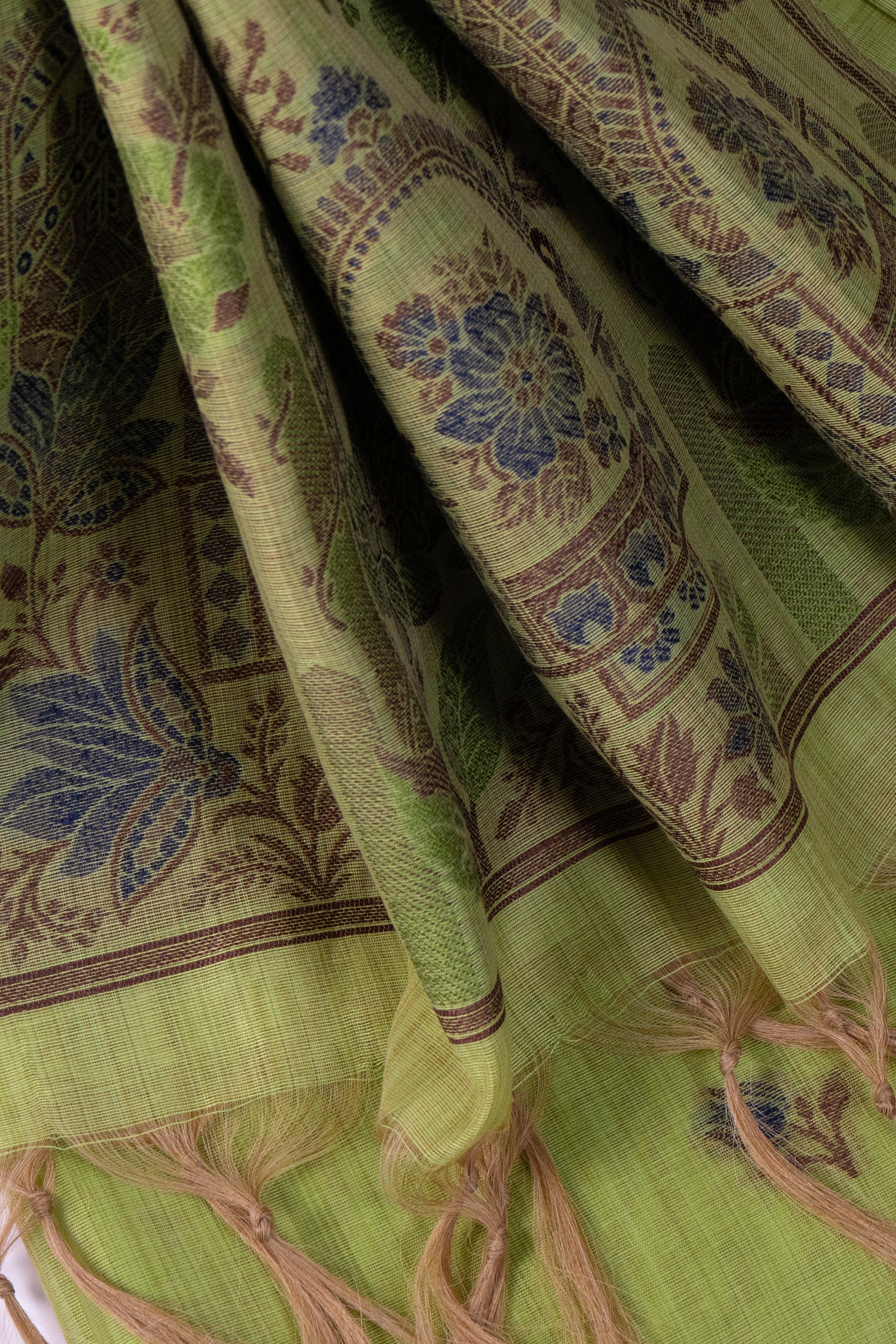 Seafoam Tapestry Jamdani Munga Cotton Suit Piece