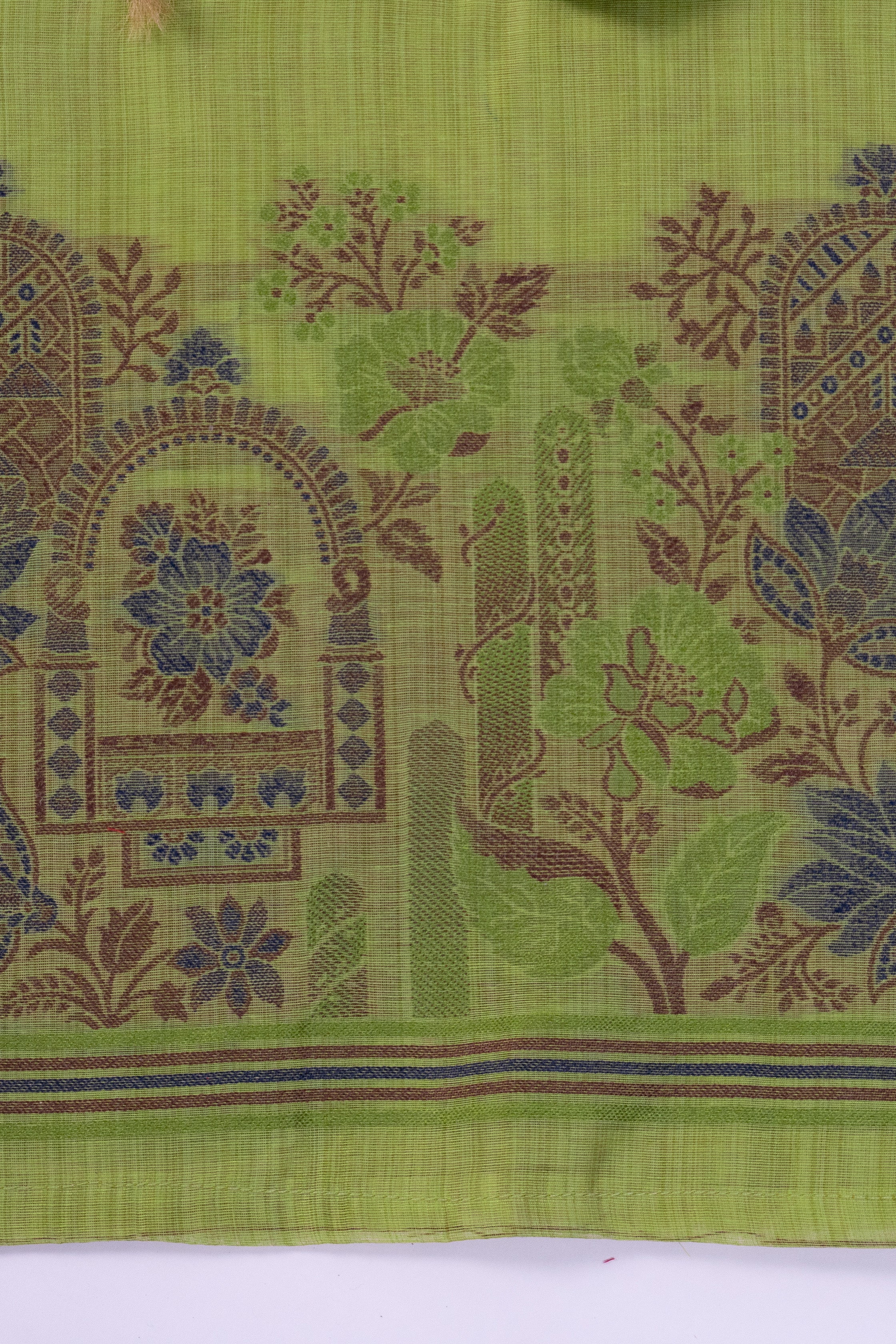 Seafoam Tapestry Jamdani Munga Cotton Suit Piece