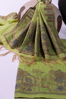 Seafoam Tapestry Jamdani Munga Cotton Suit Piece