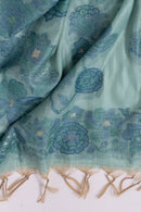 Cyan Grove Jamdani Munga Cotton Suit Piece