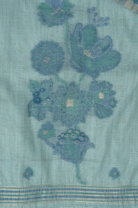 Cyan Grove Jamdani Munga Cotton Suit Piece