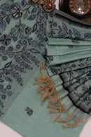 Cobalt Relic Jamdani Mul Chanderi Suit Piece