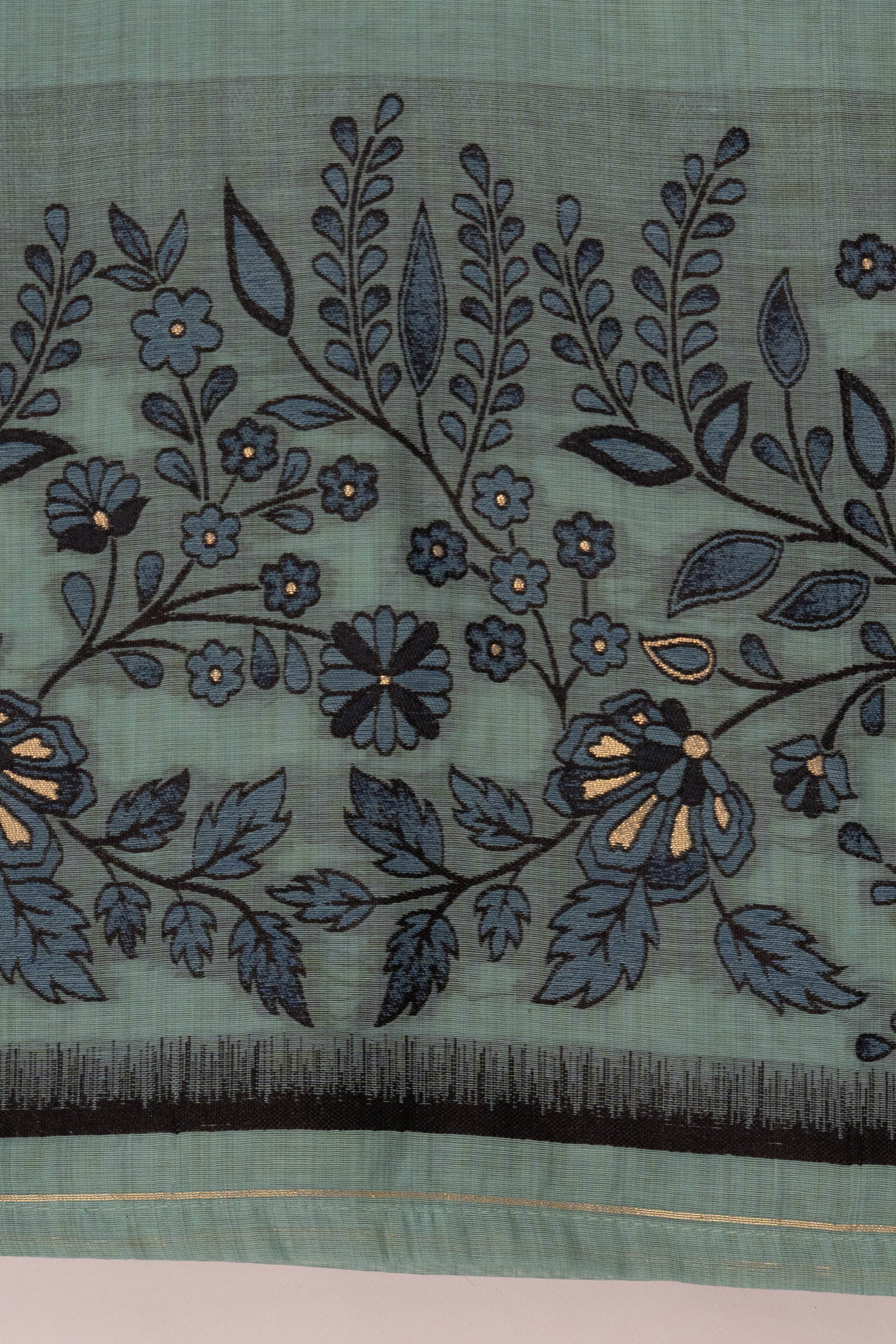 Cobalt Relic Jamdani Mul Chanderi Suit Piece