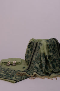 Thicket Hue Jamdani Mul Chanderi Suit Piece