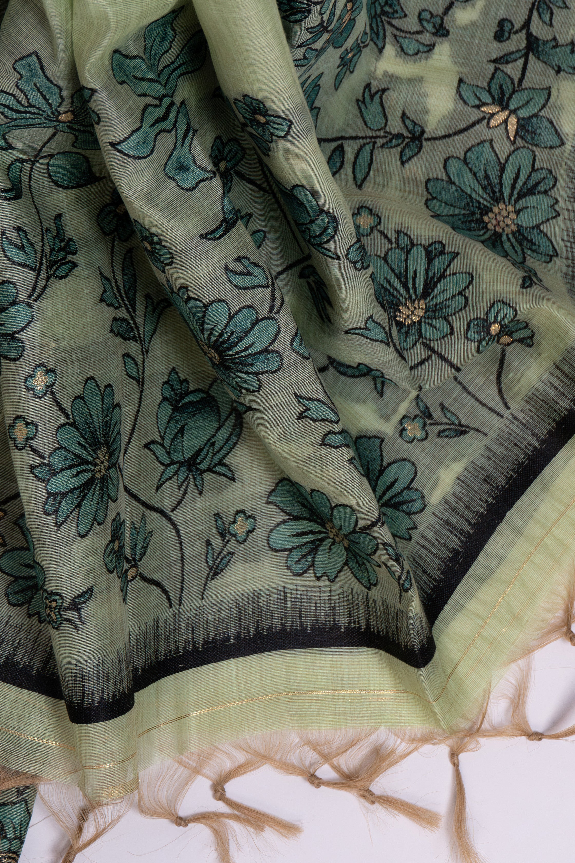 Thicket Hue Jamdani Mul Chanderi Suit Piece