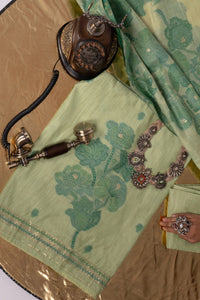 Meadow Veil Jamdani Munga Cotton Suit Piece