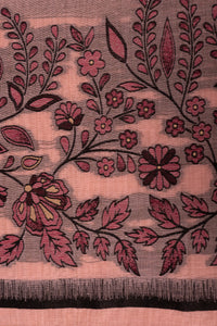 Rosewood Sketch Jamdani Mul Chanderi Suit Piece