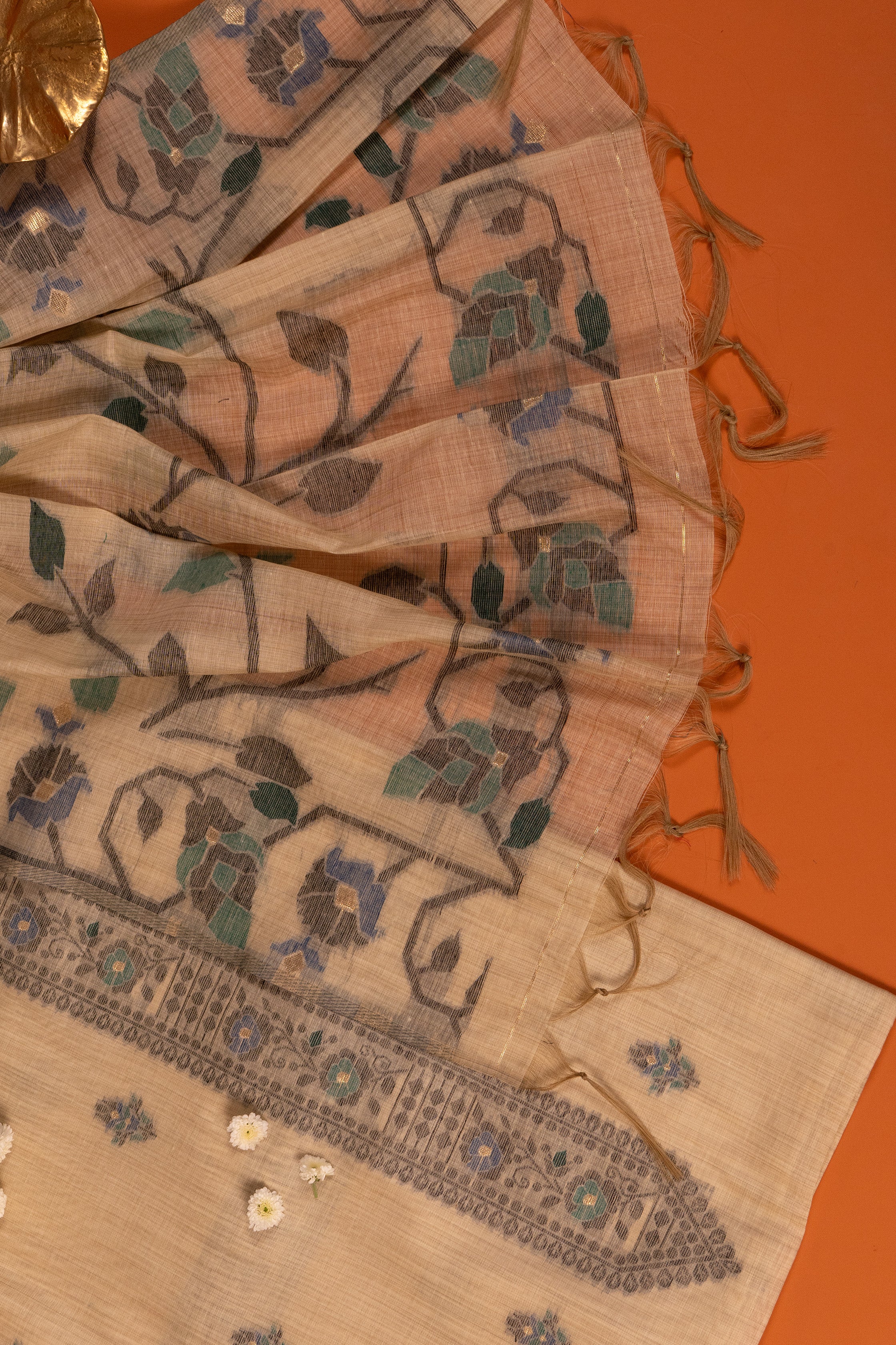 Clay Ecstasy Jamdani Cotton Suit Piece