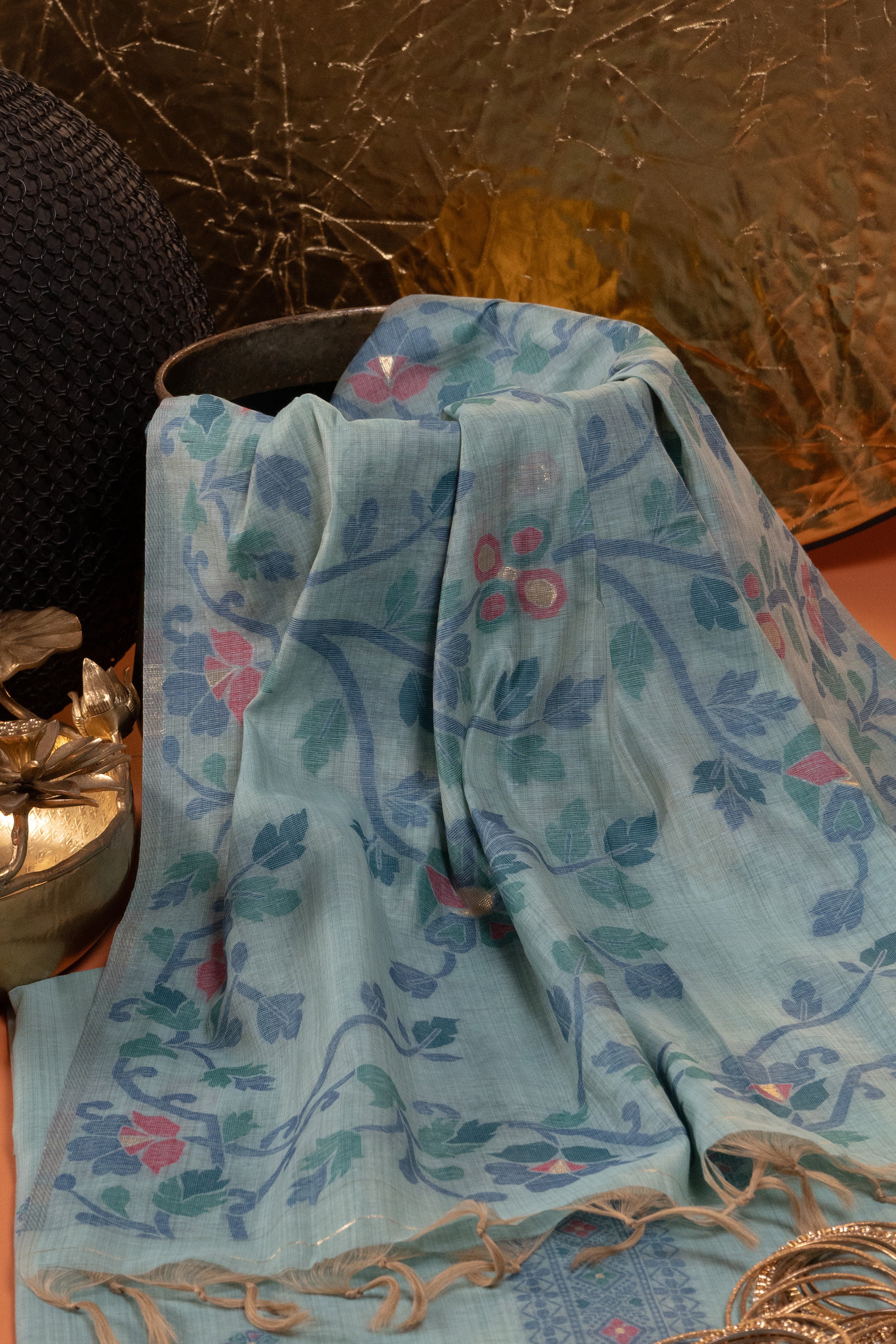 Aqua Mirage Jamdani Cotton Suit Piece