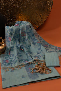 Aqua Mirage Jamdani Cotton Suit Piece