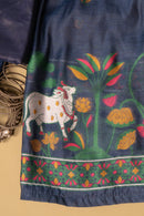 Sapphire Tale Jamdani Pichwai Cotton Suit Piece