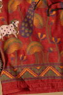 Crimson Chronicle Jamdani Pichwai Cotton Suit Piece